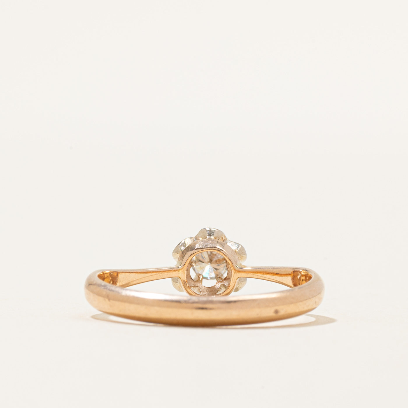 Belcher Set Chocolate Coloured Diamond Ring | 0.16ctw | SZ 8.5