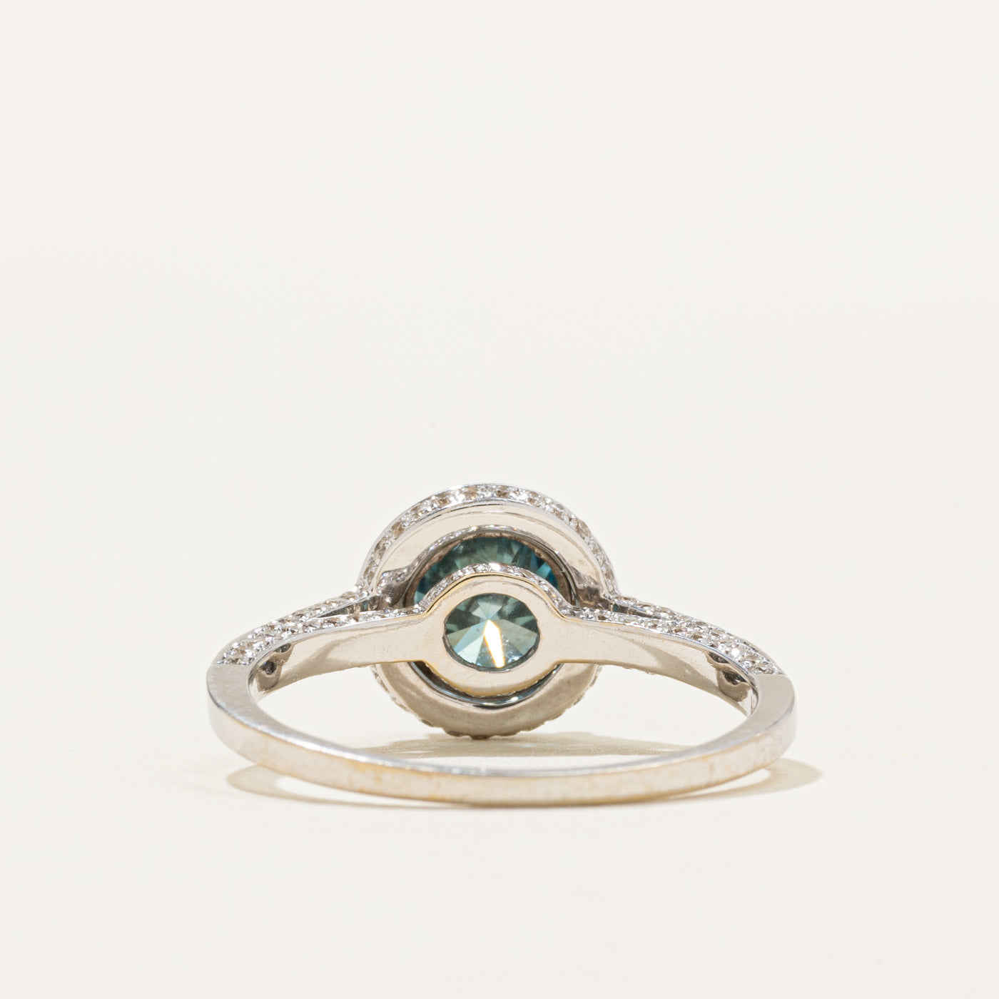 18K Blue Diamond Halo Engagement Ring | 1.91ctw | SZ 8.5