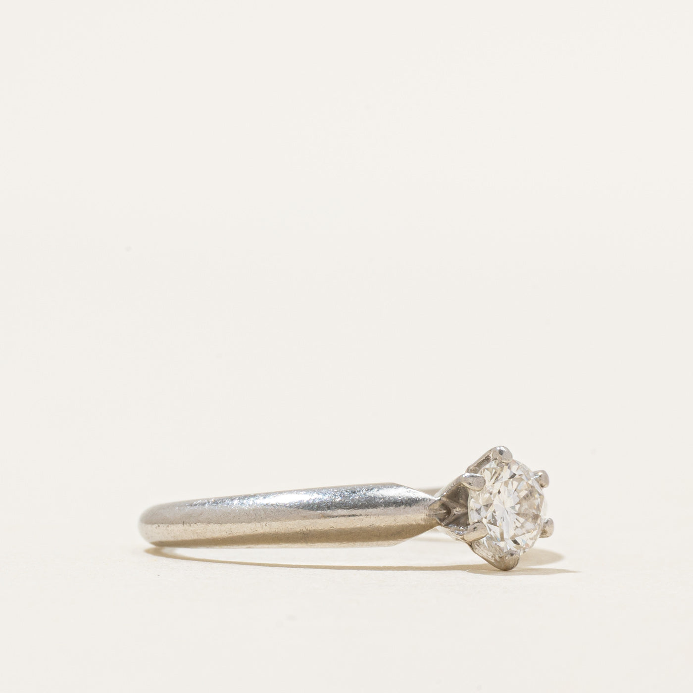 900 Platinum Solitaire Diamond Ring | 0.36ct | SZ 5.5