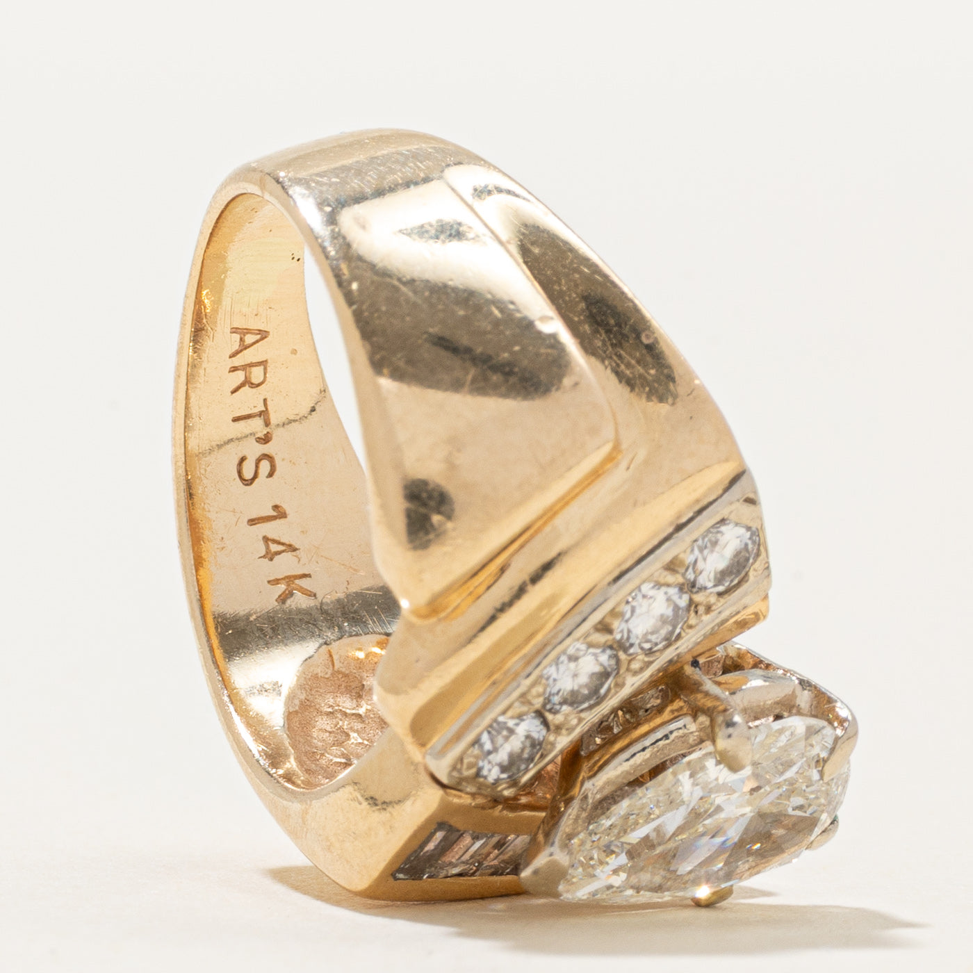 Pear Cut Diamond Accented Engagement Ring | 1.60ct | SZ 5