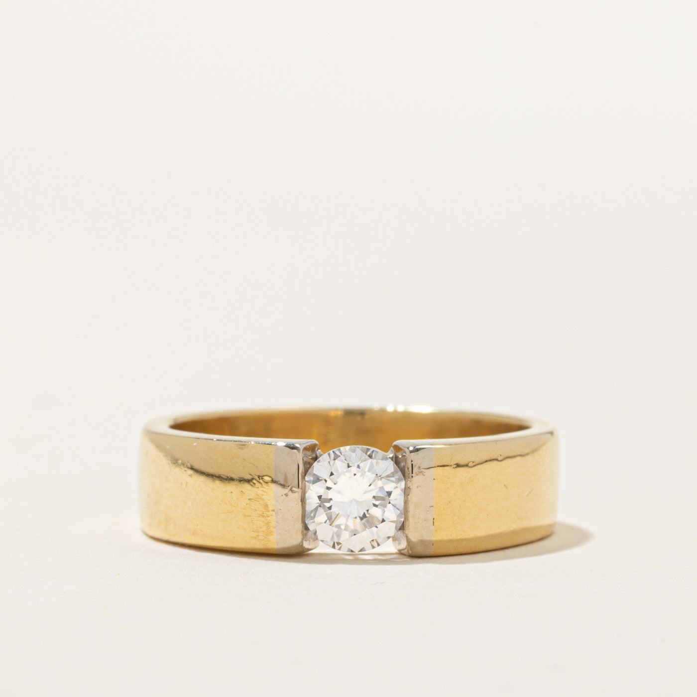 18k Solitaire Tension Set Diamond Band | 0.56ct SI1 F | SZ 9