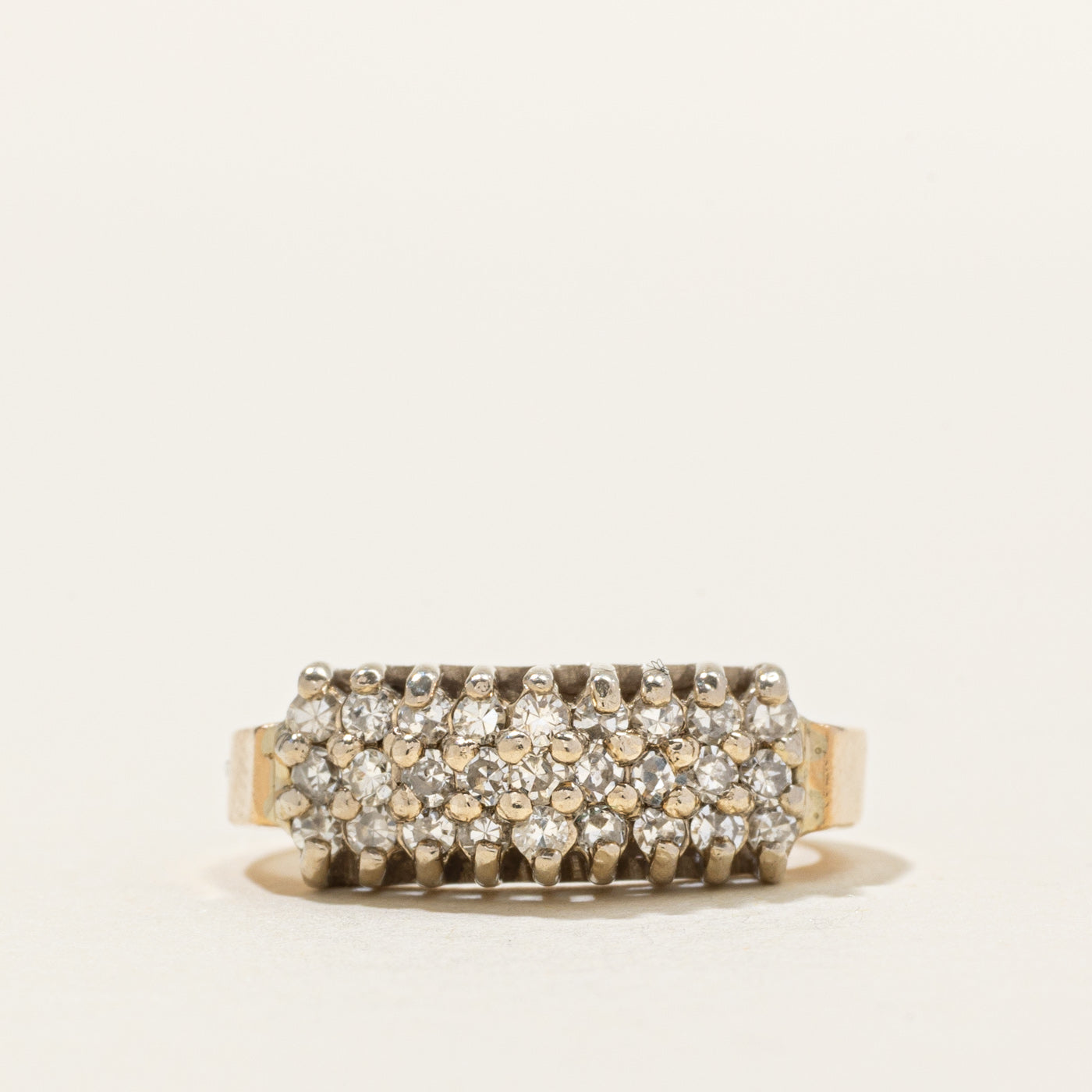 14K Multi Row Diamond Ring | 0.35ctw | SZ 3.75