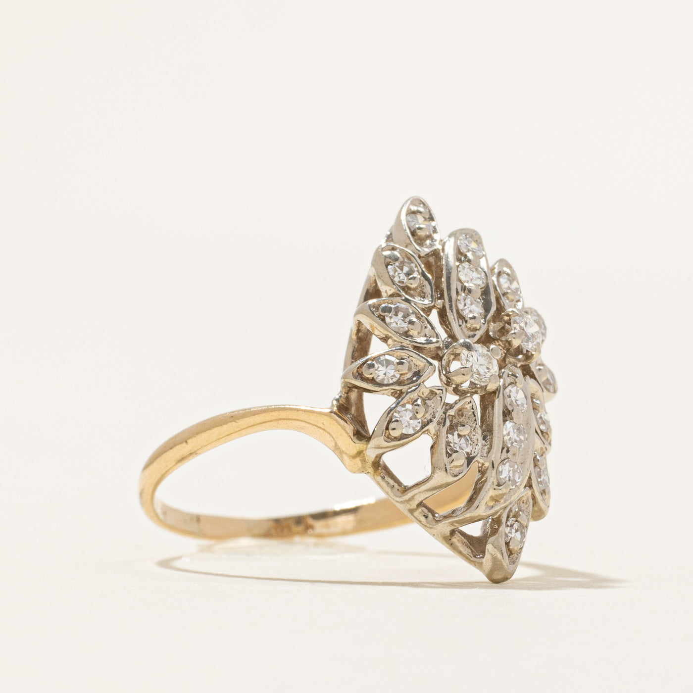 Diamond Cluster Bypass Ring | 0.34ctw | SZ 6.25