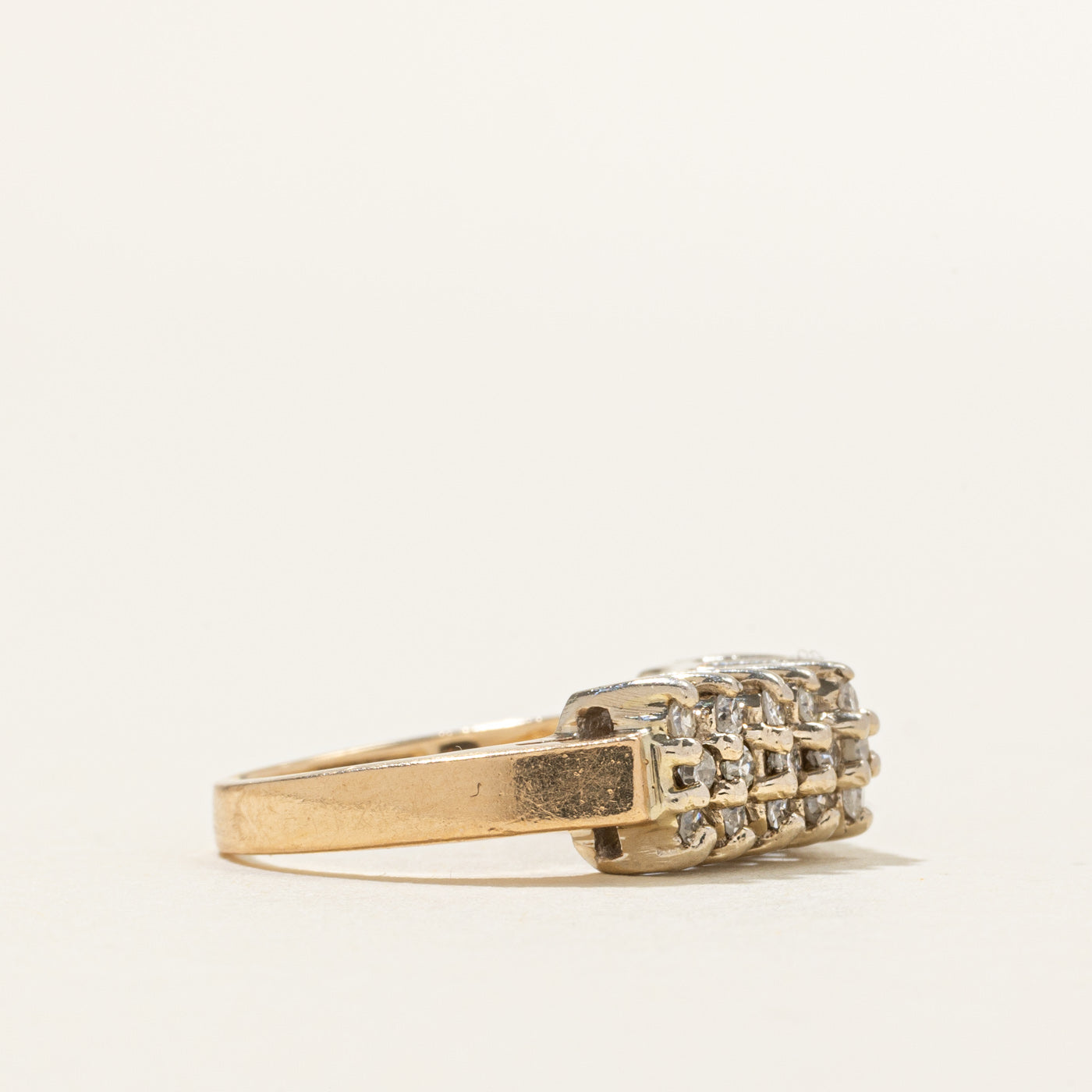 14K Multi Row Diamond Ring | 0.35ctw | SZ 3.75