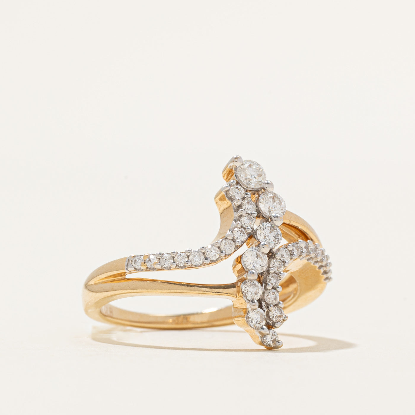 Diamond Waterfall Bypass Ring | 0.42ctw | SZ 6.5