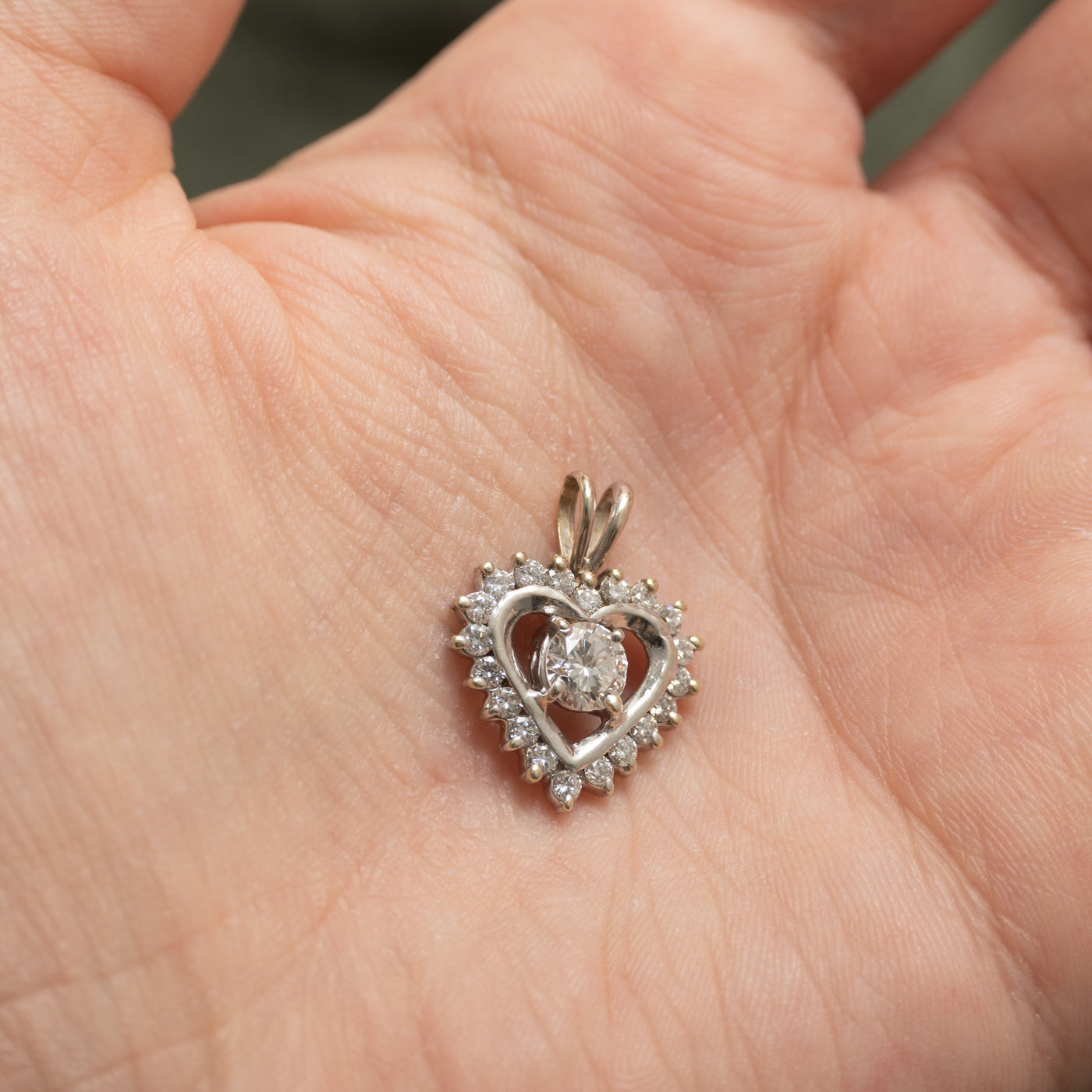 Diamond Halo Heart Pendant | 0.85ctw
