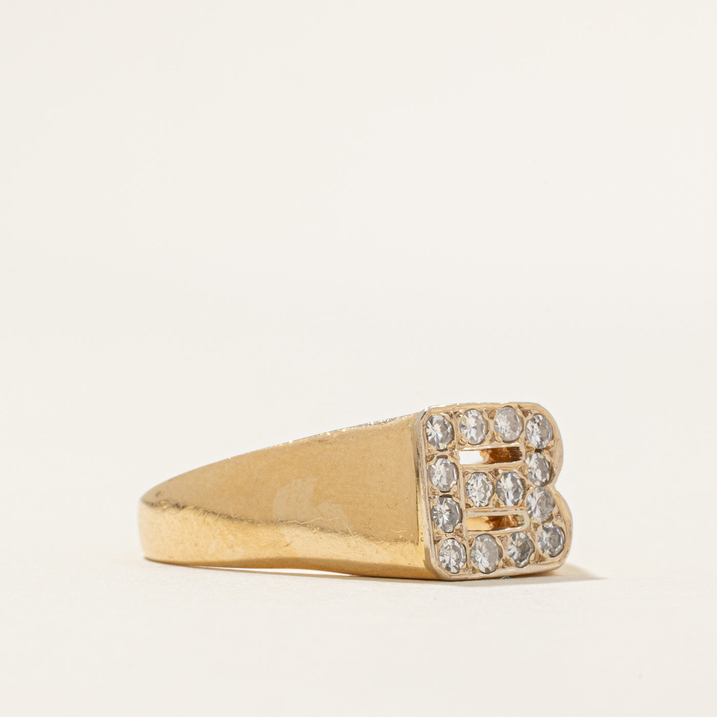Diamond 'B' Initial Signet Ring | 0.50ctw | SZ 11.25