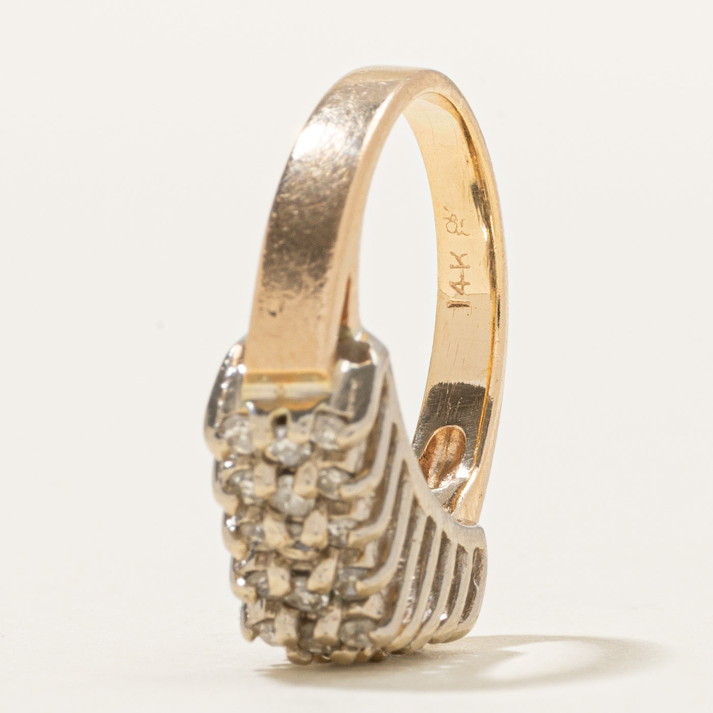 14K Multi Row Diamond Ring | 0.35ctw | SZ 3.75