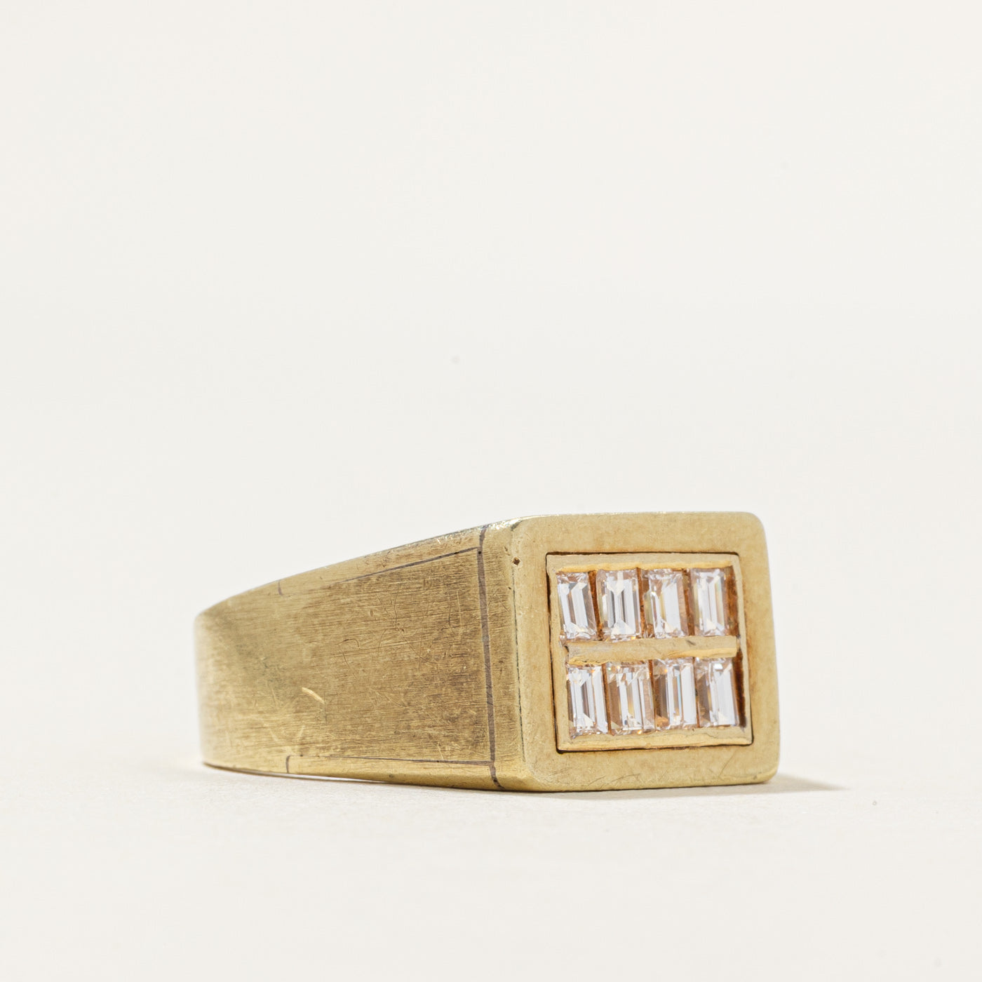 Baguette Cut Diamond Grid Signet Ring | 0.50ctw | SZ 5.75