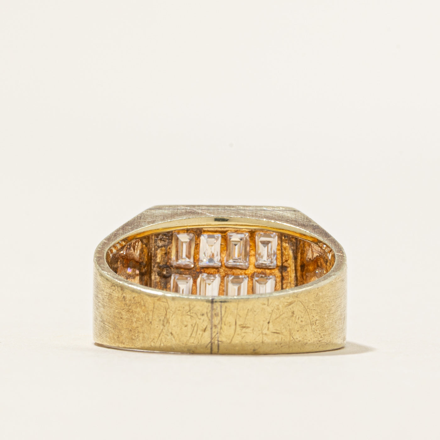 Baguette Cut Diamond Grid Signet Ring | 0.50ctw | SZ 5.75