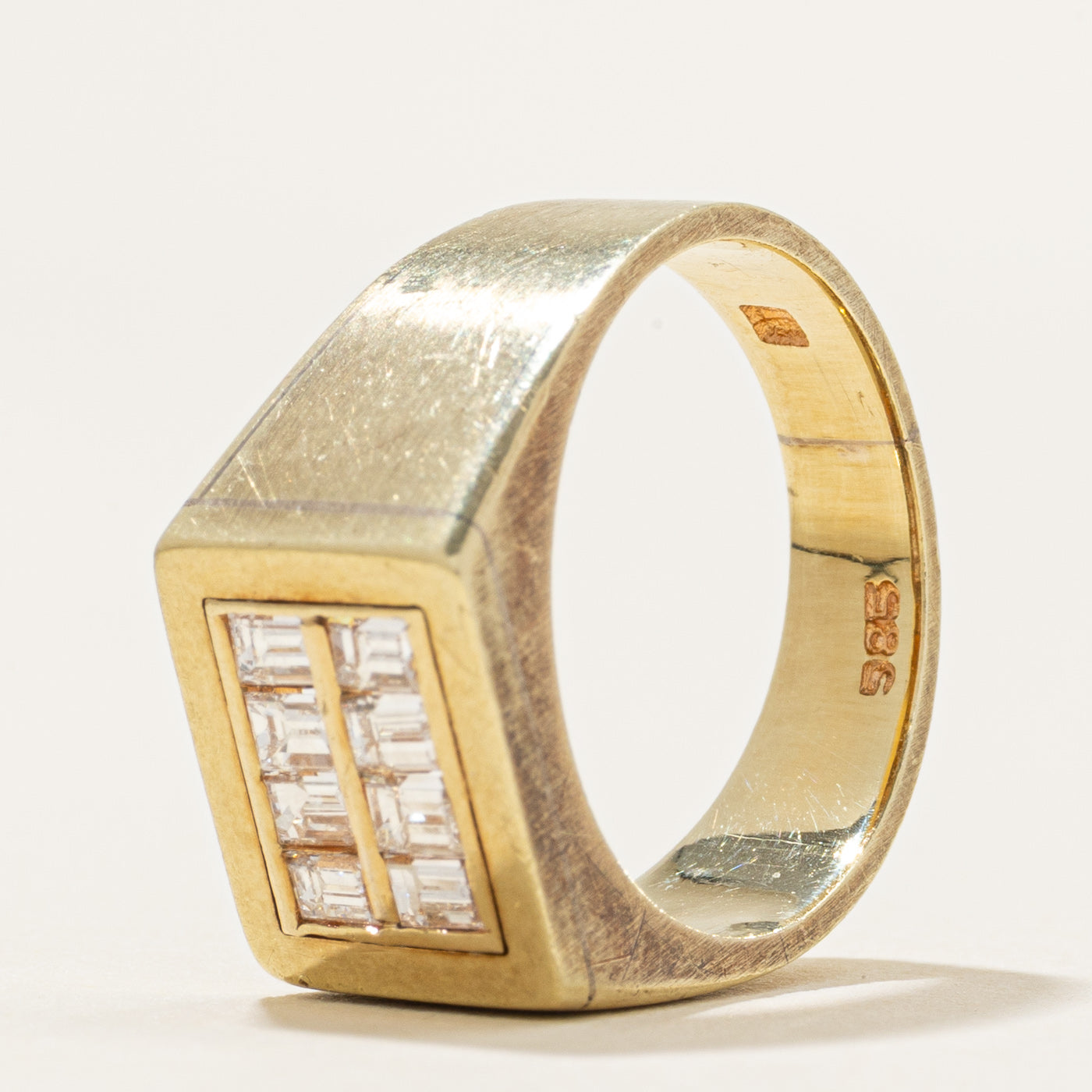 Baguette Cut Diamond Grid Signet Ring | 0.50ctw | SZ 5.75