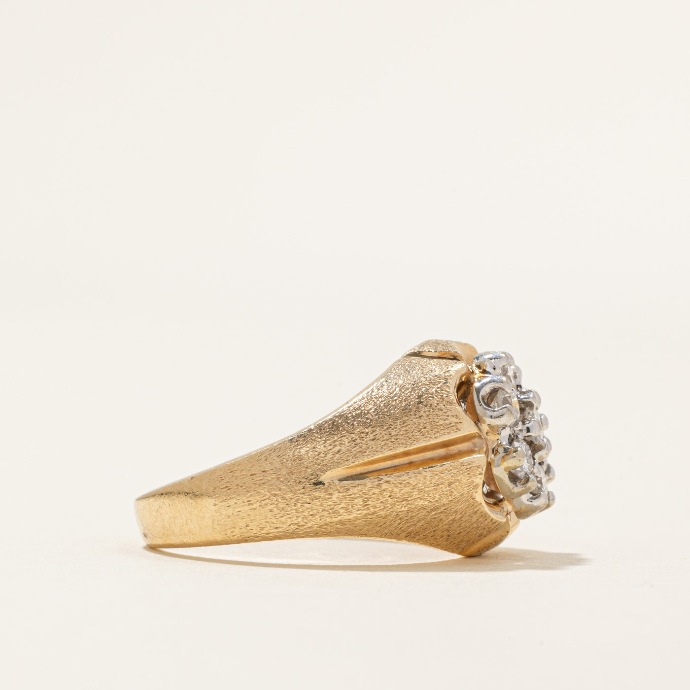 Belcher Set Diamond Cluster Chunky Ring | 0.42ctw | SZ 7.75