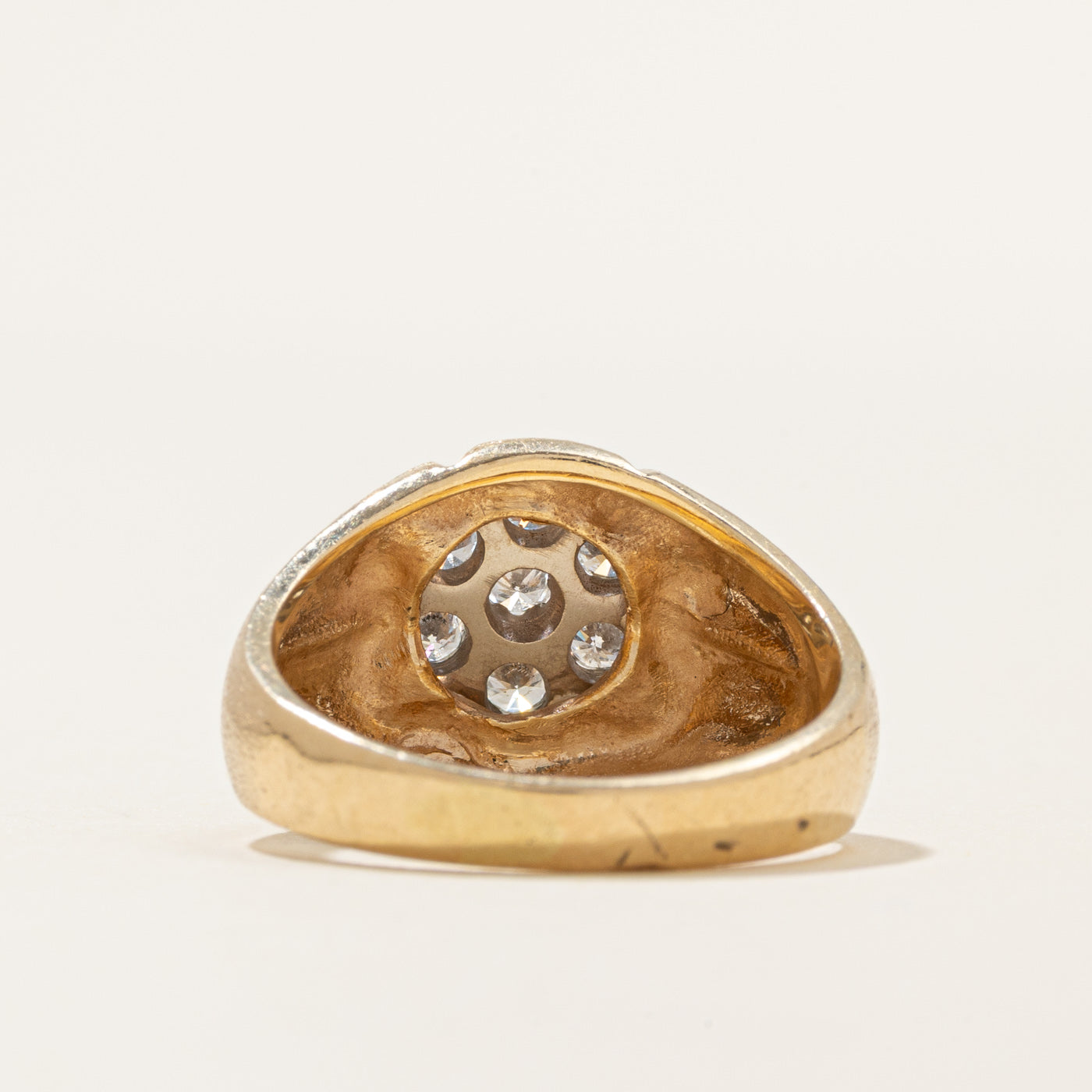 Belcher Set Diamond Cluster Chunky Ring | 0.42ctw | SZ 7.75