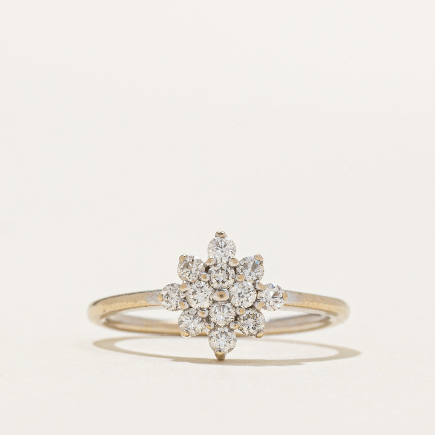 18k White Gold Diamond Cluster Ring | 0.24ctw | SZ 3.25
