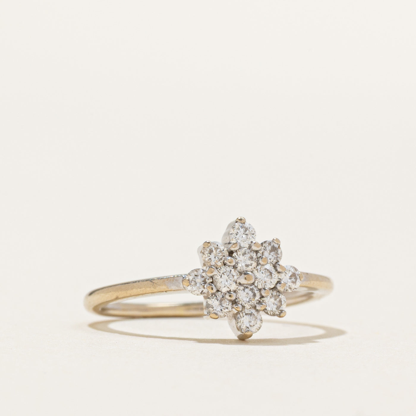 18k White Gold Diamond Cluster Ring | 0.24ctw | SZ 3.25