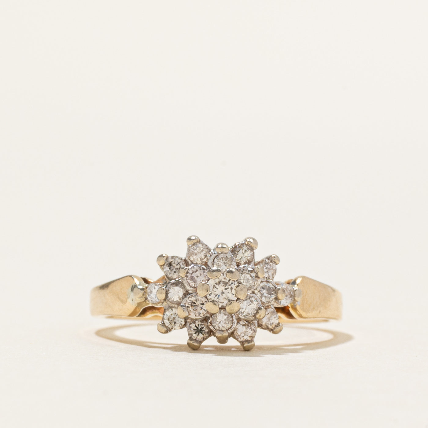 Yellow Gold Diamond Cluster Ring | 0.25ctw | SZ 5