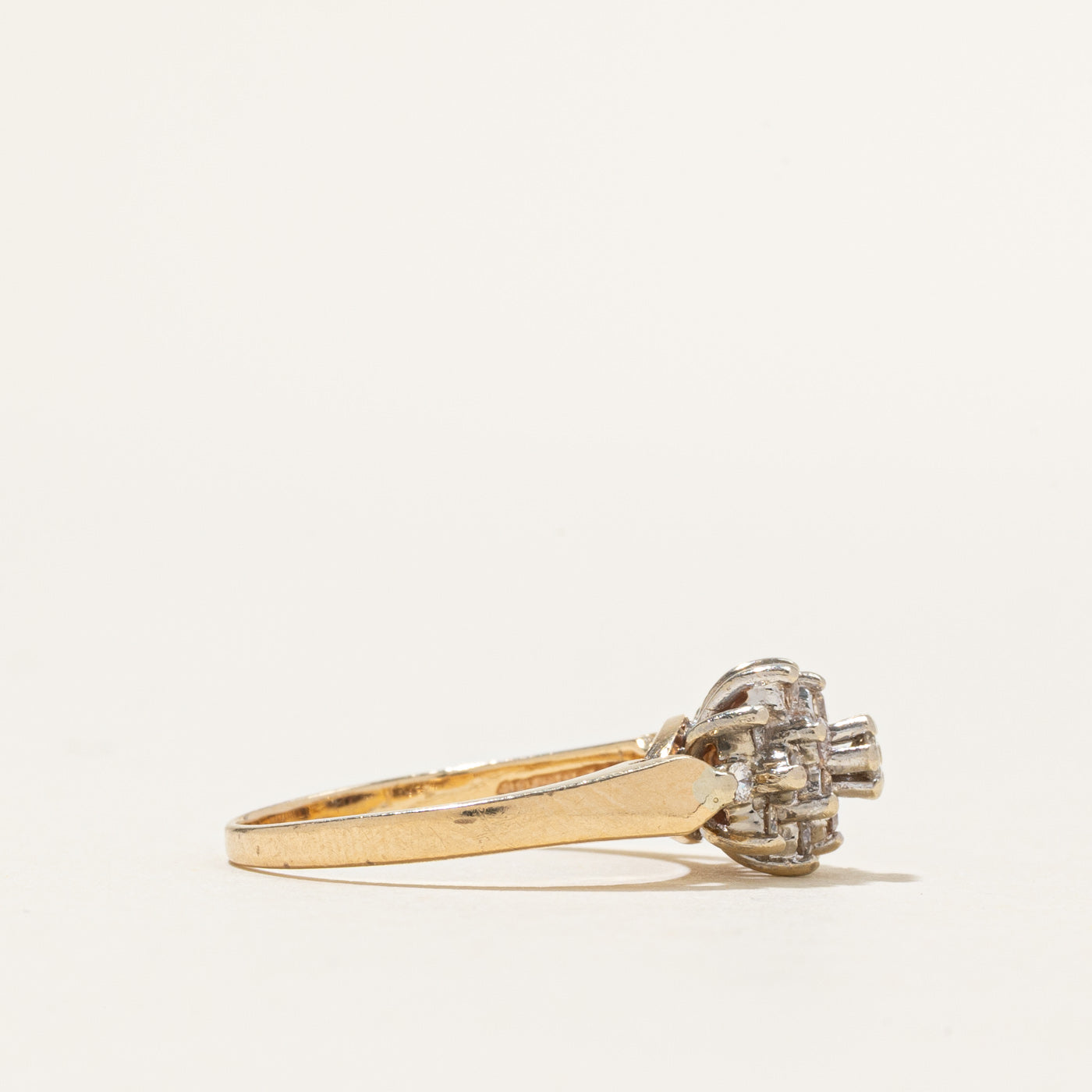 Yellow Gold Diamond Cluster Ring | 0.25ctw | SZ 5