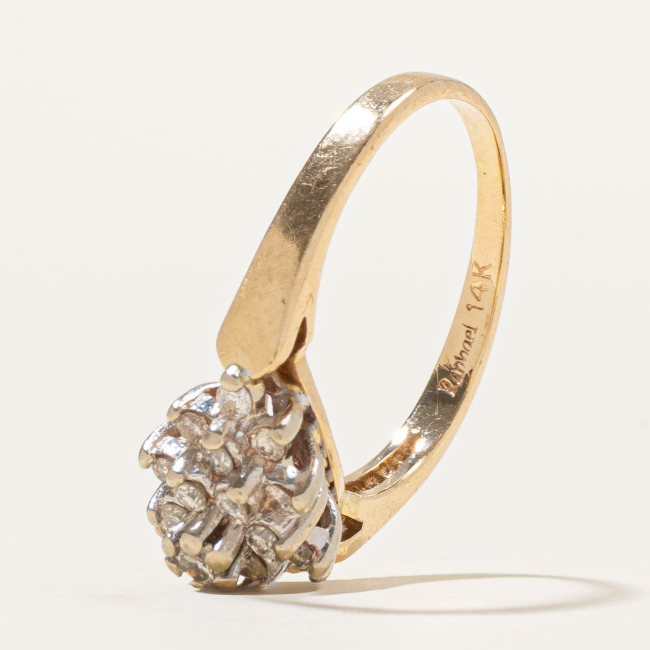 Yellow Gold Diamond Cluster Ring | 0.25ctw | SZ 5