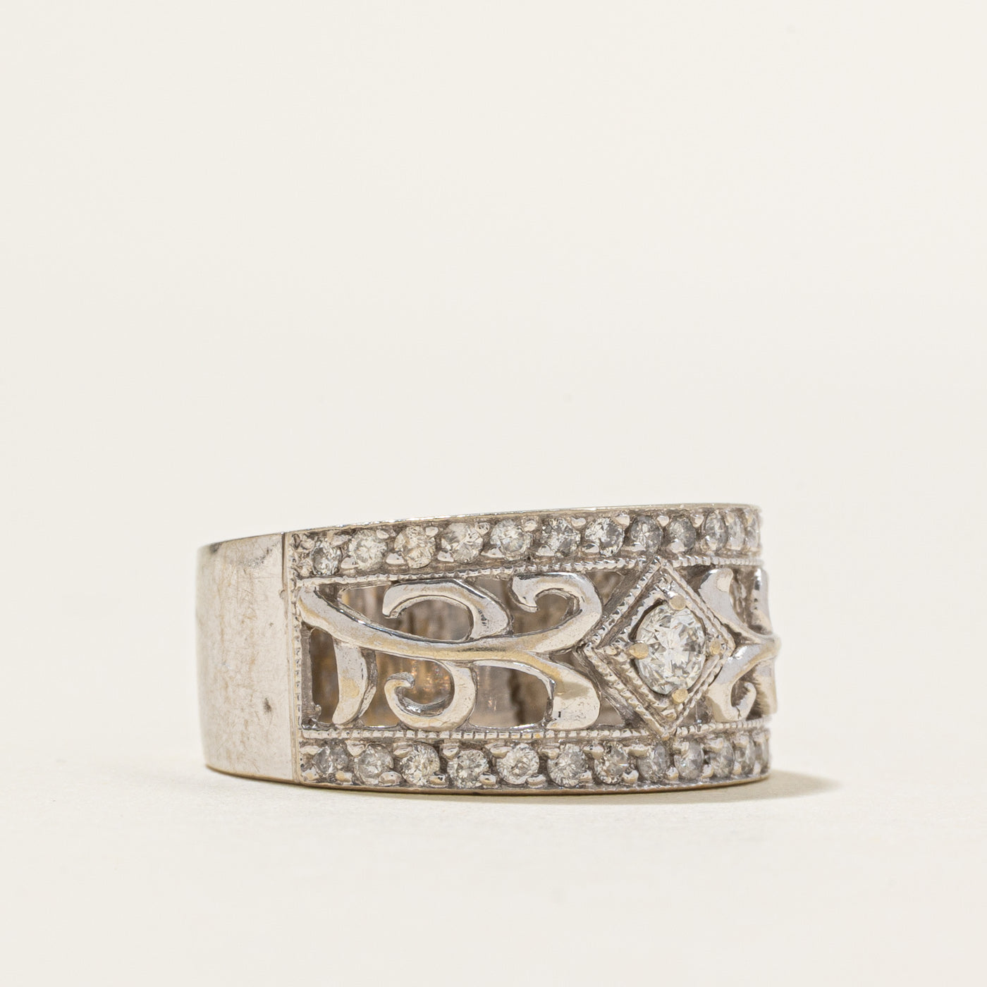 Diamond Open Scrollwork Band | 0.45ctw | SZ 6