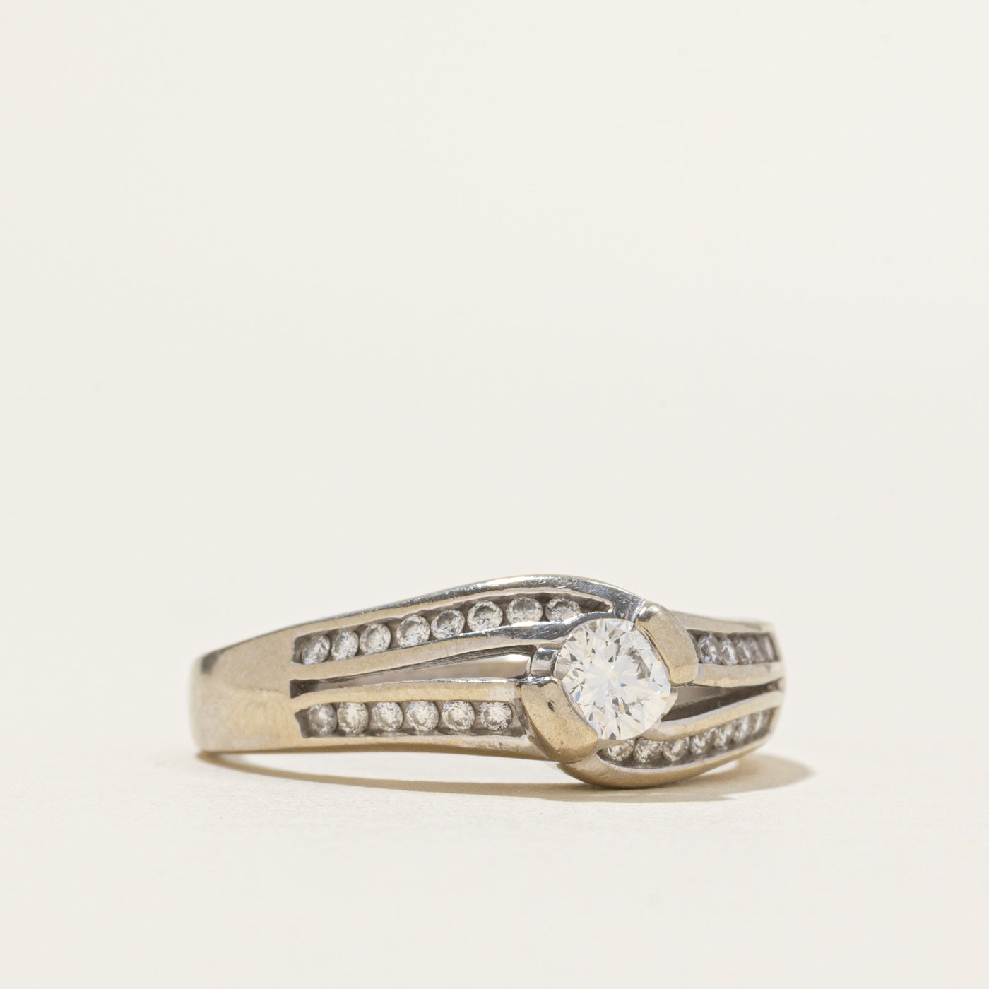 Tension Set Diamond Accented Wave Ring | 0.46ctw | SZ 7.75