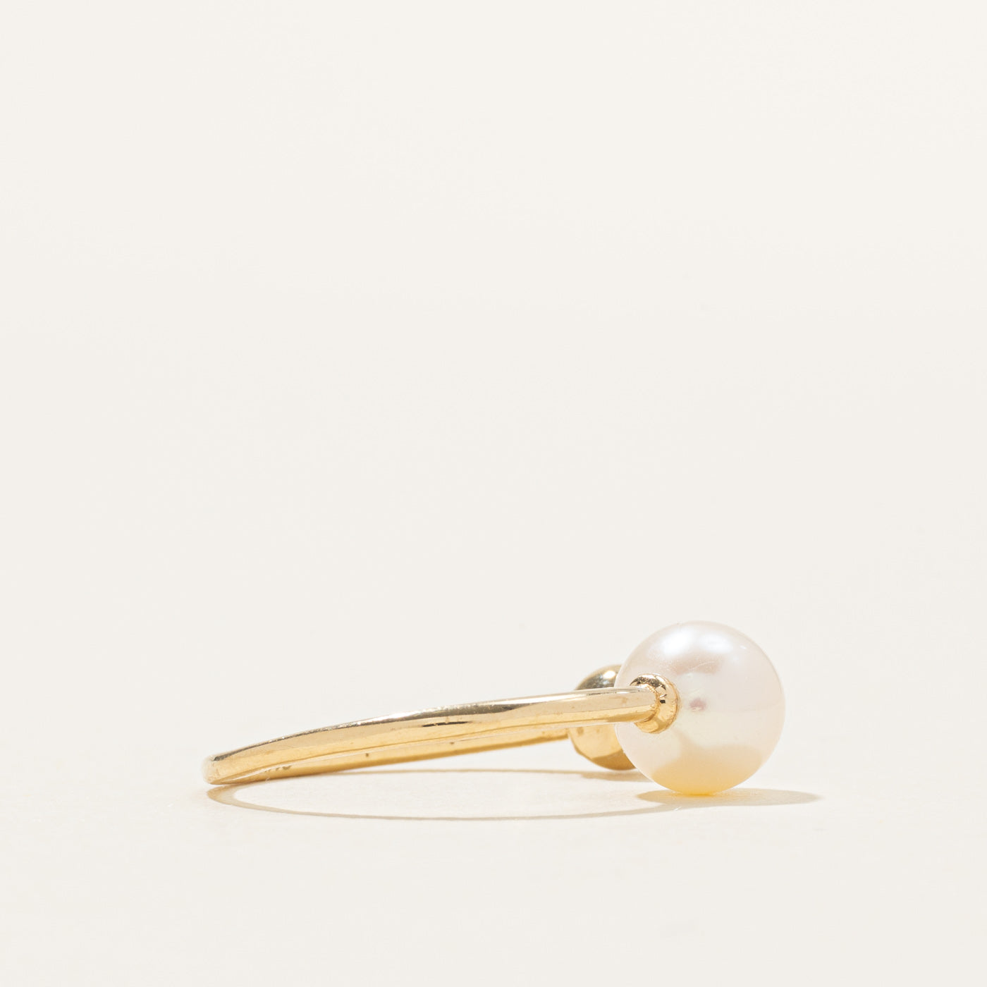 14K Pearl & Gold Sphere Open Ring | SZ 5