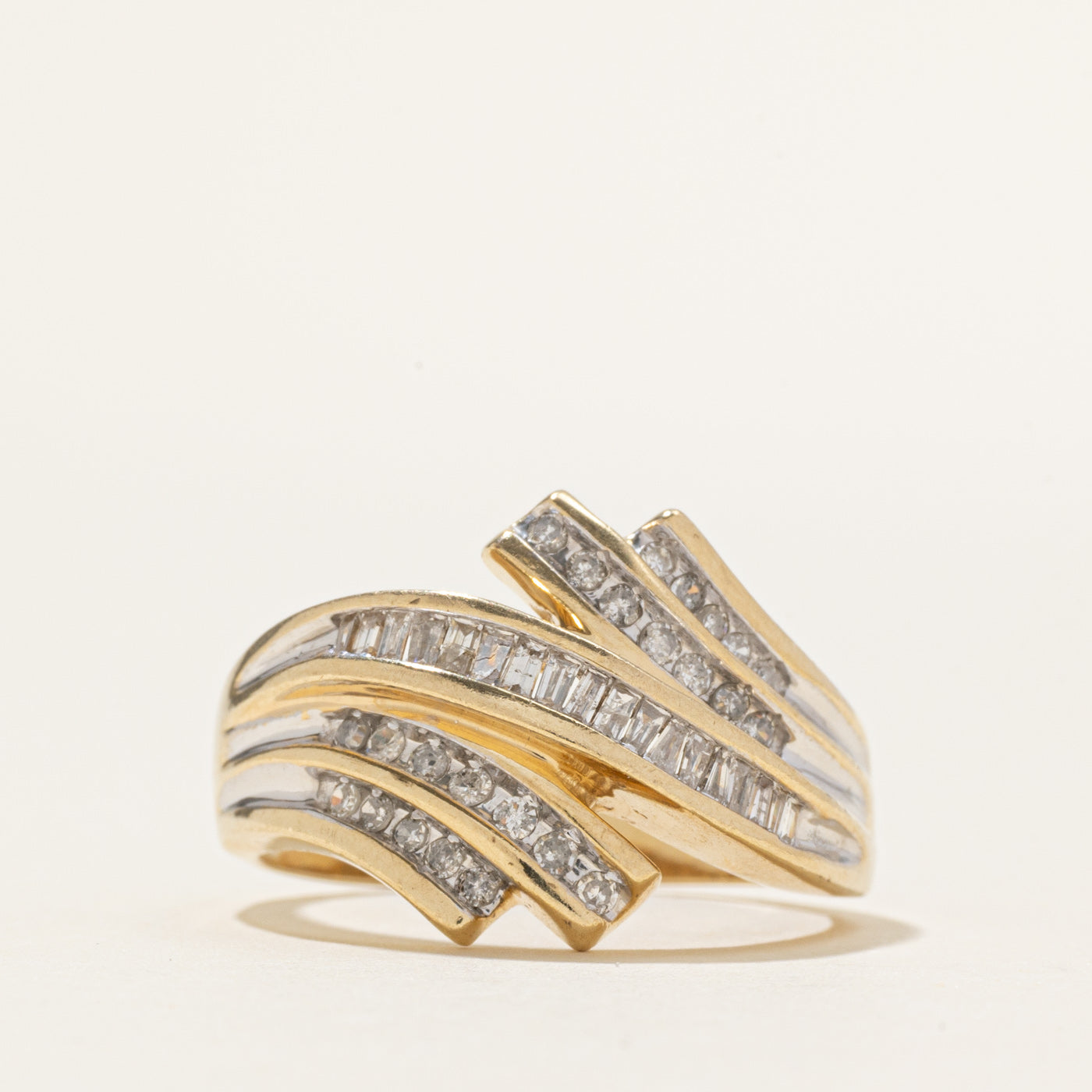 Channel Set Diamond Waterfall Bypass Ring | 0.50ctw | SZ 9.25