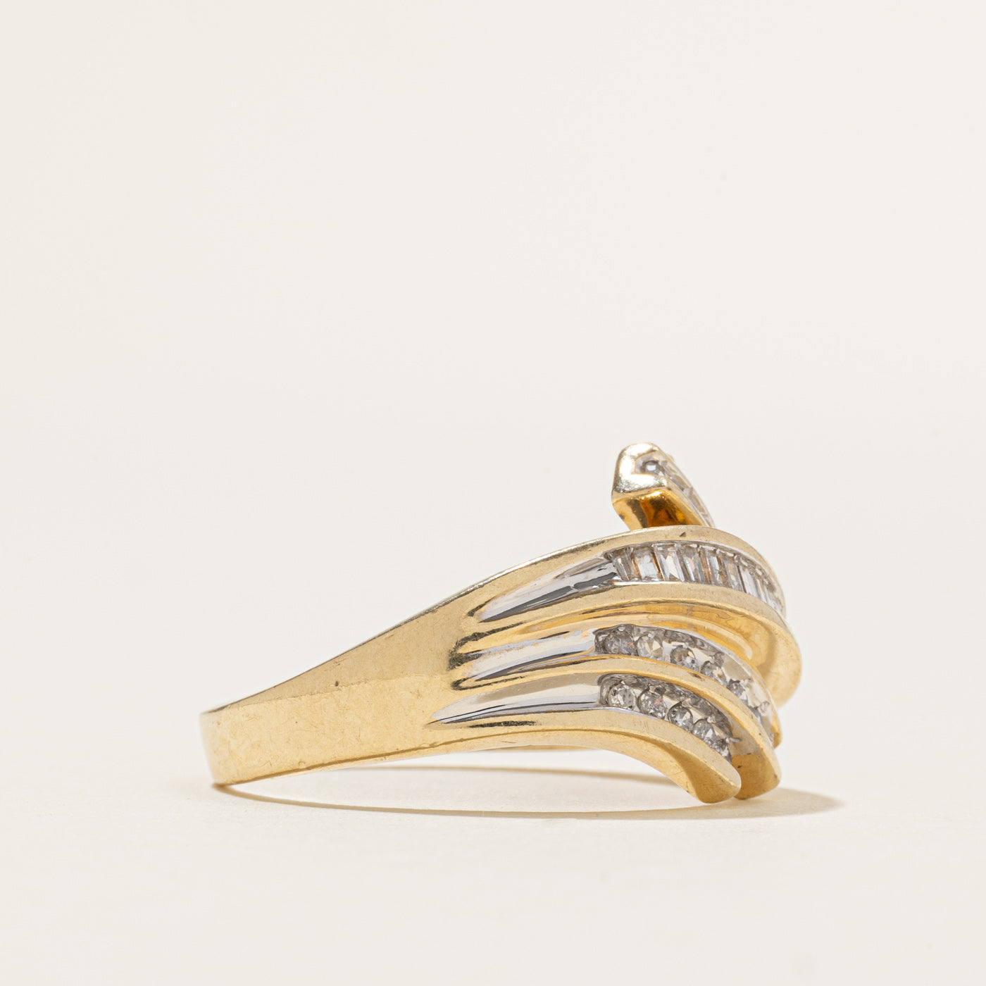 Channel Set Diamond Waterfall Bypass Ring | 0.50ctw | SZ 9.25