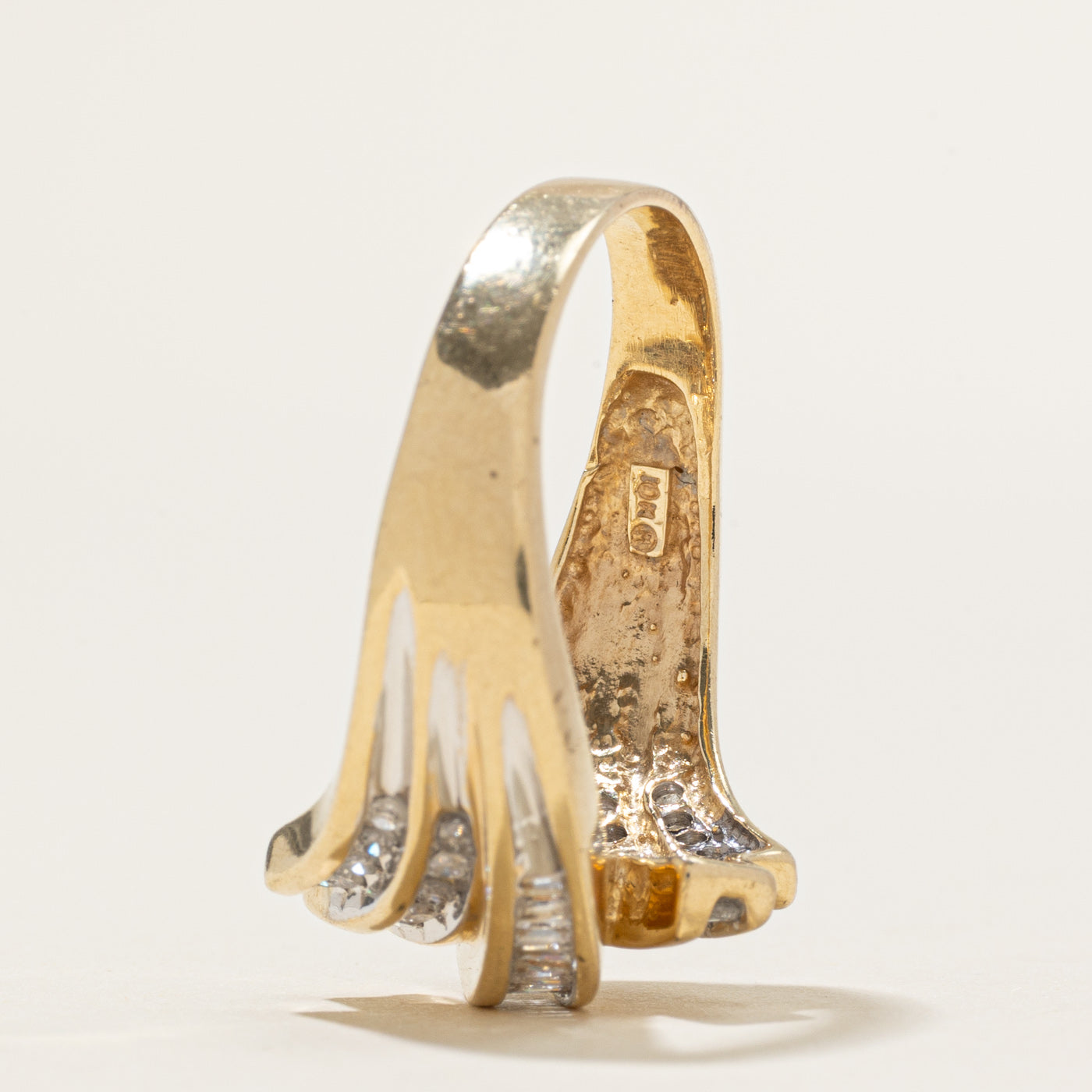 Channel Set Diamond Waterfall Bypass Ring | 0.50ctw | SZ 9.25