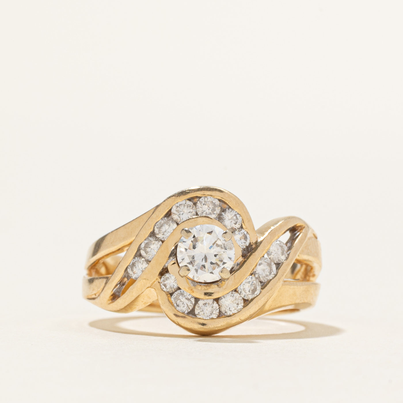 Diamond Semi Halo Chunky Bypass Ring | 0.68ctw | SZ 6