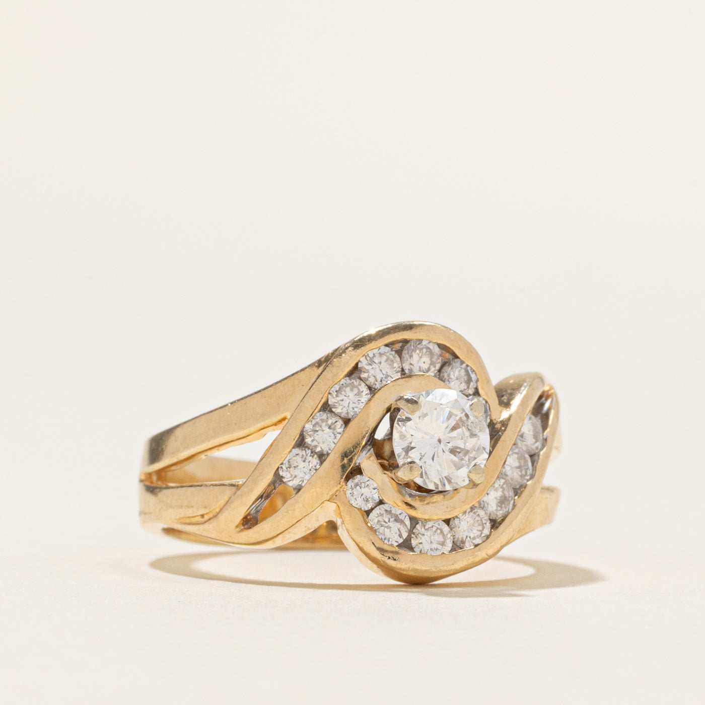 Diamond Semi Halo Chunky Bypass Ring | 0.68ctw | SZ 6