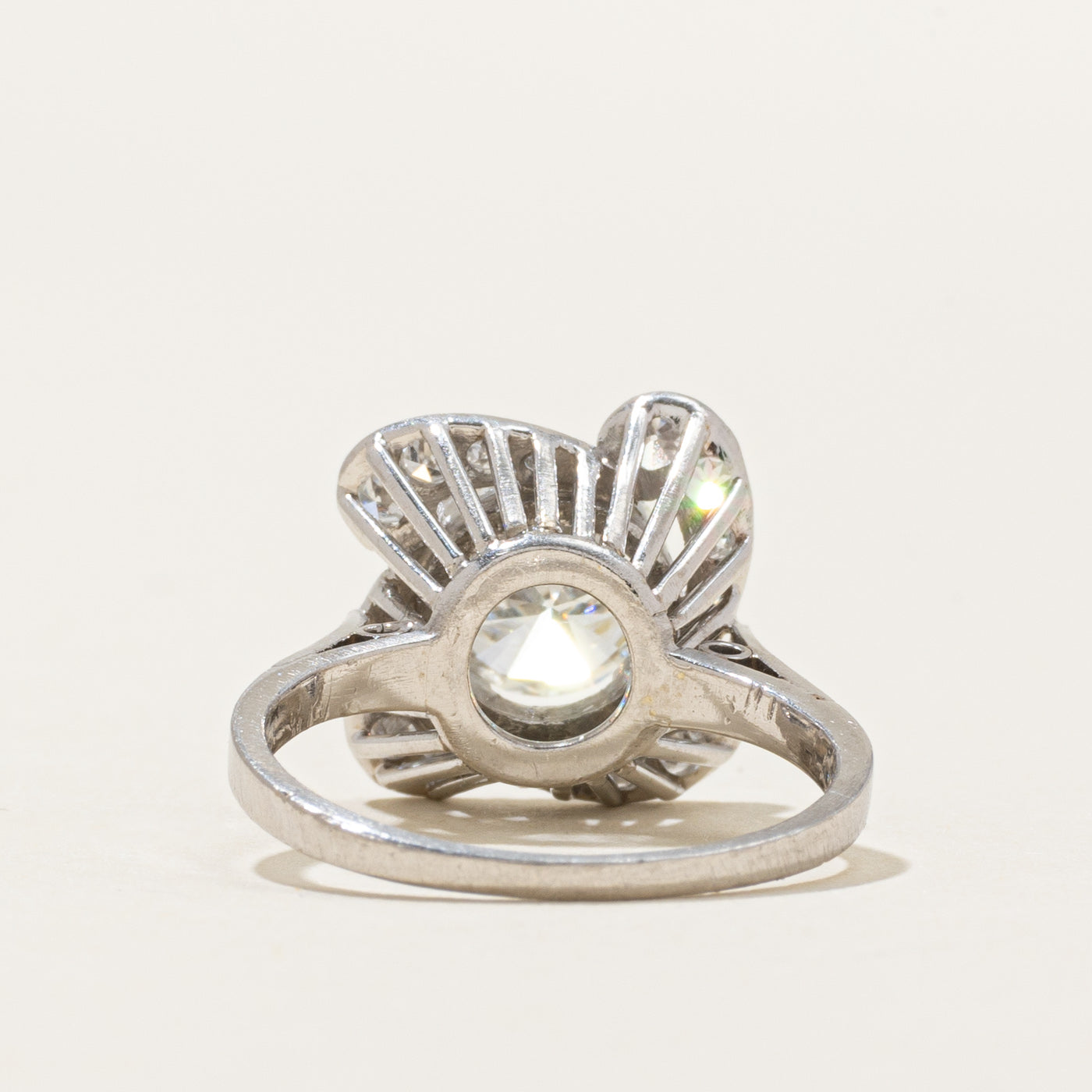 Platinum Diamond Cluster Halo Engagement Ring | 1.87ctw VVS2 I/J | SZ 5.5