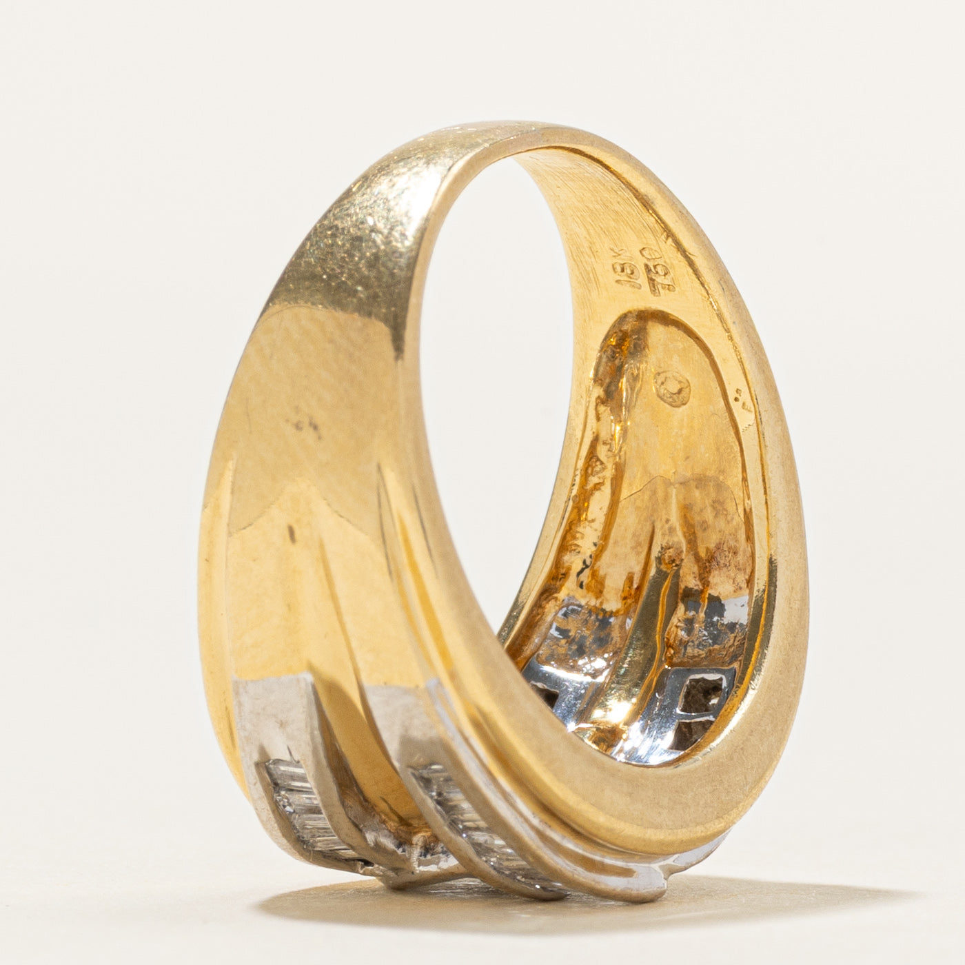 18k Baguette Cut Diamond Link Design Band | 0.38ctw | SZ 6.5