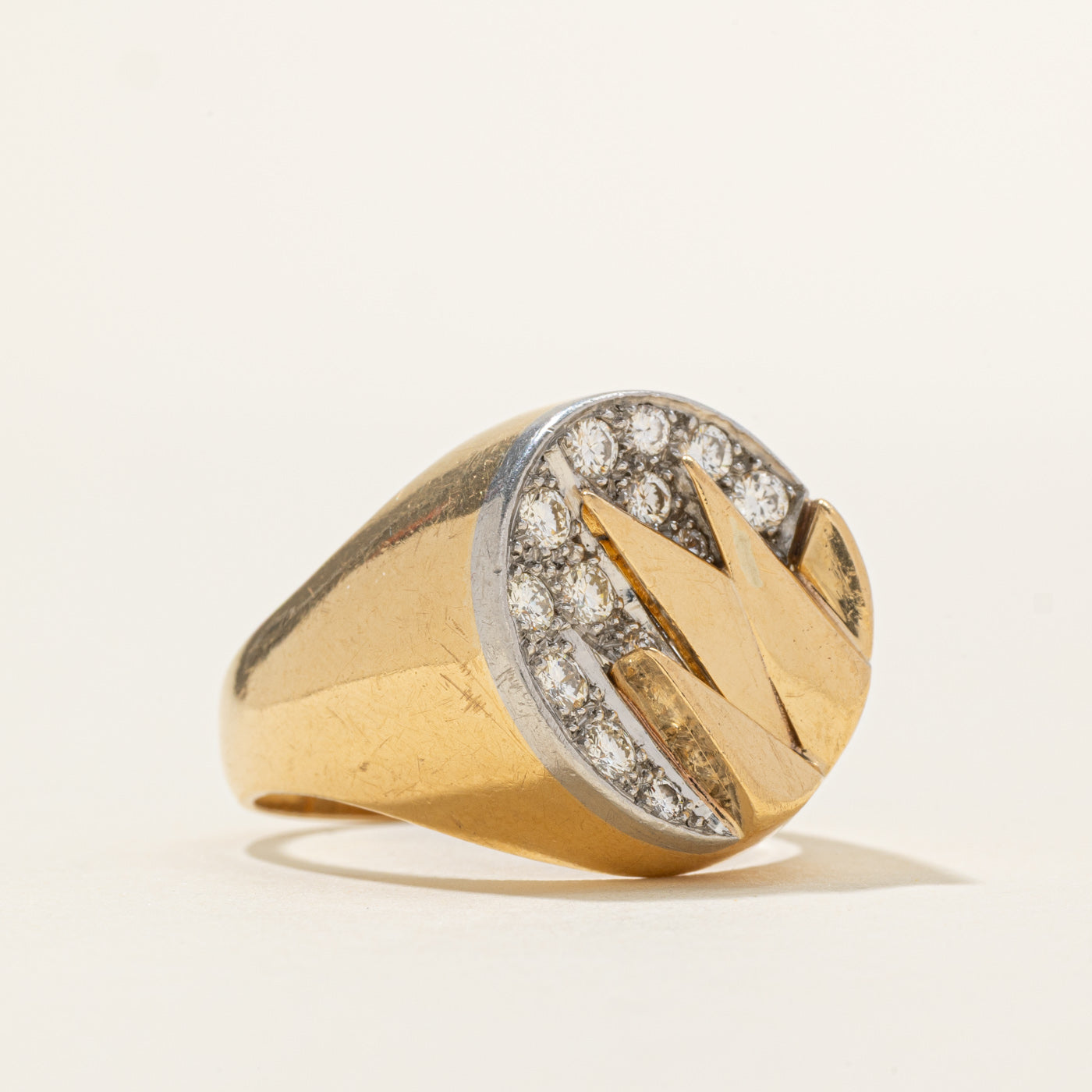 18K Diamond Signet Statement Ring | 0.65ctw | SZ 12.75