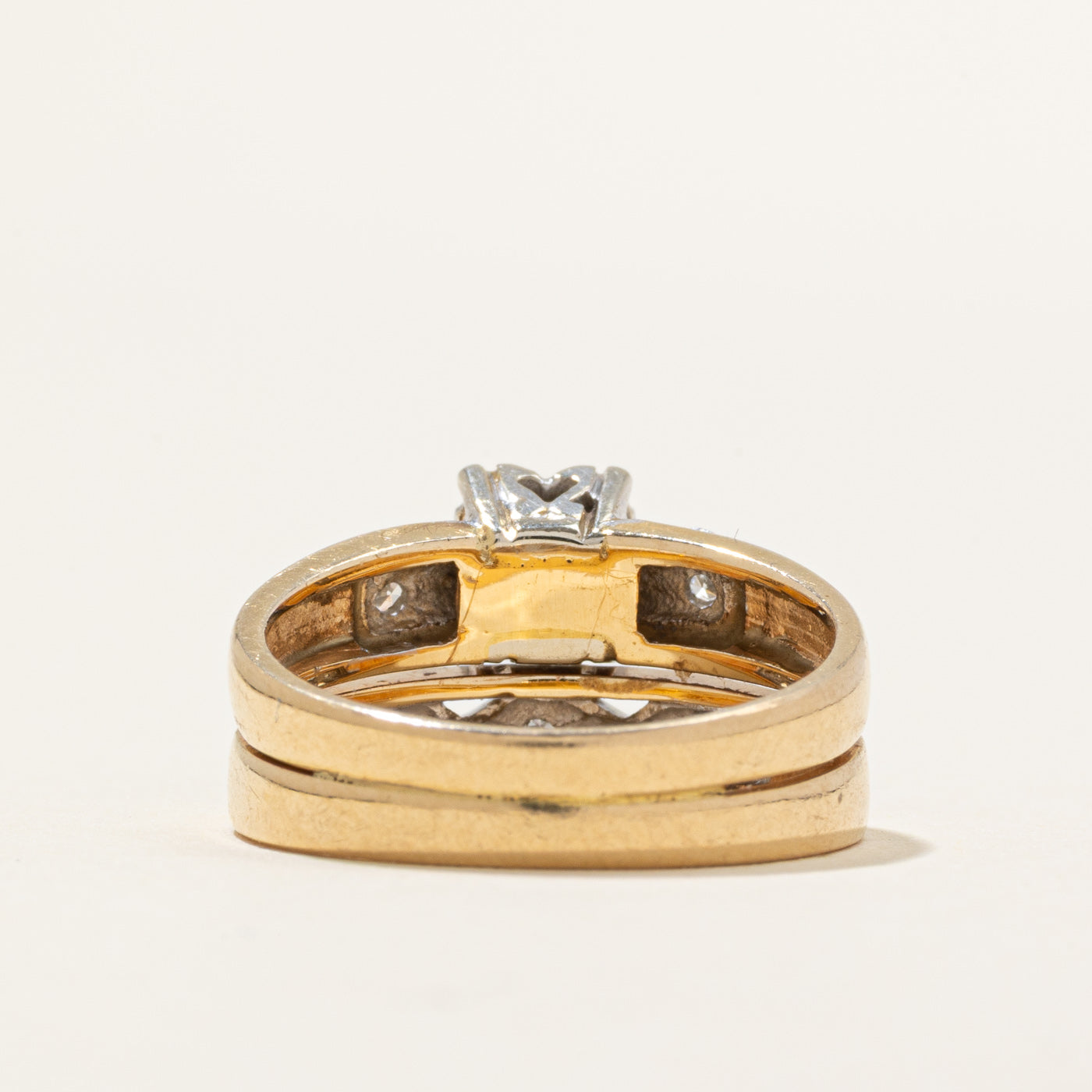 Illusion Set Diamond Soldered Wedding Ring Set | 0.20ctw | SZ 6