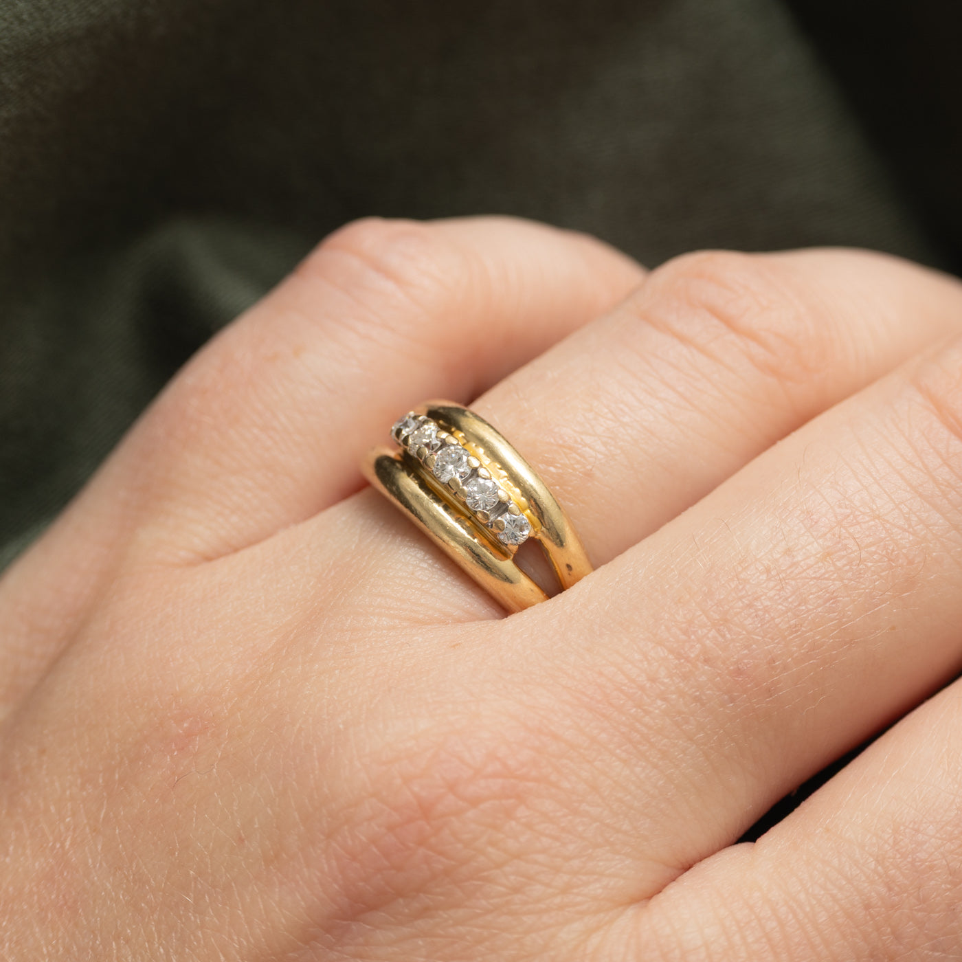 Five Stone Diamond Open Shank Ring | 0.25ctw | SZ 6.5