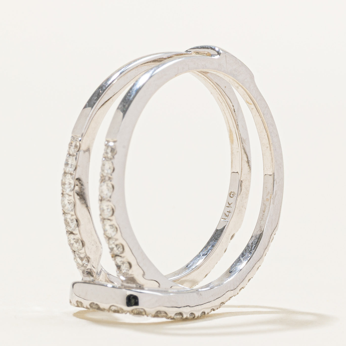 14K Semi Eternity Diamond Ring Guard Ring | 0.60ctw | SZ 7