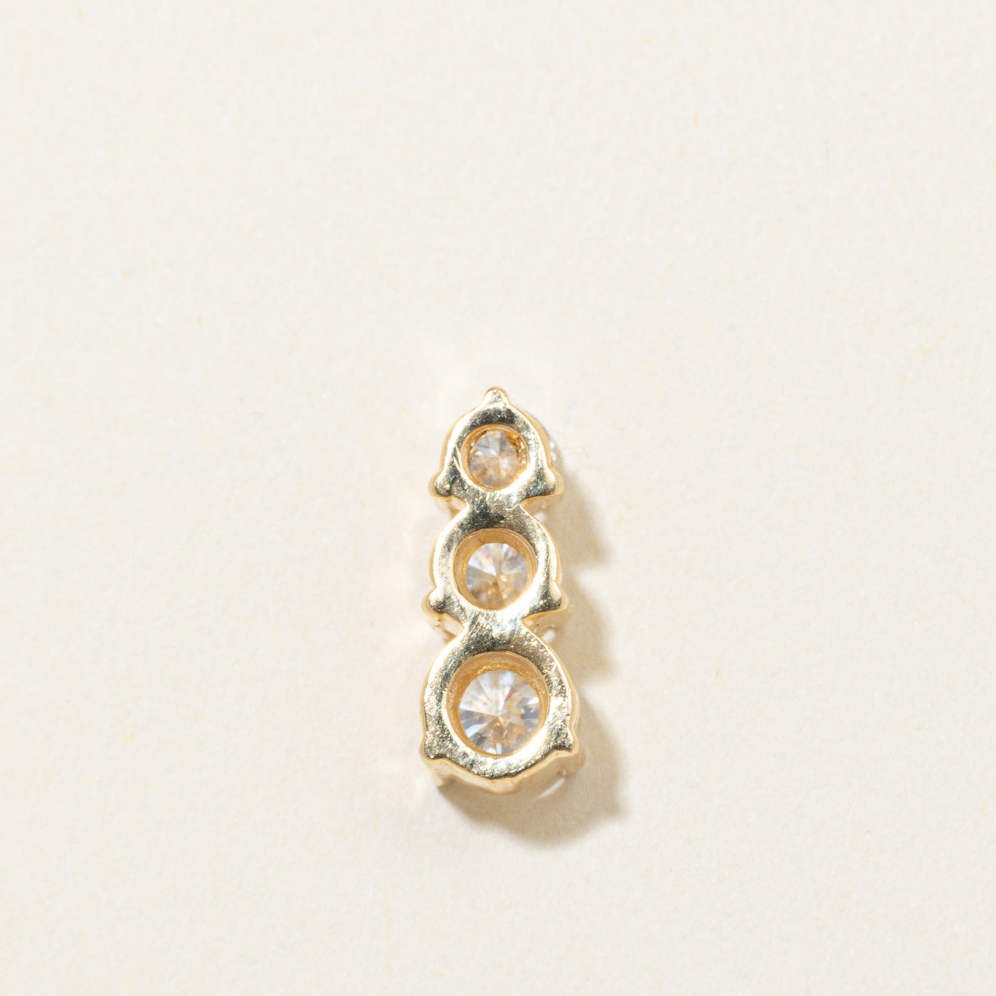 Three Stone Diamond Column Pendant | 0.90ctw