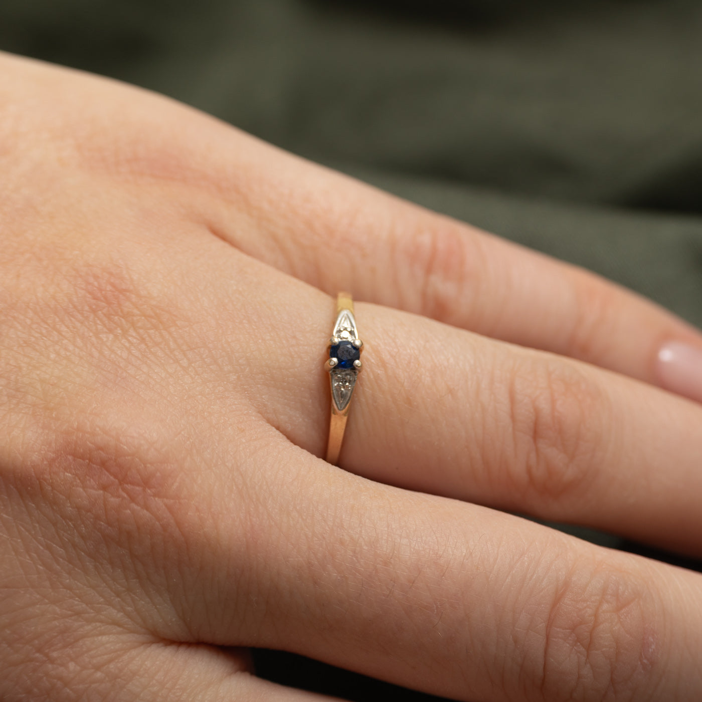 Sapphire & Diamond Petite Ring | SZ 5.5