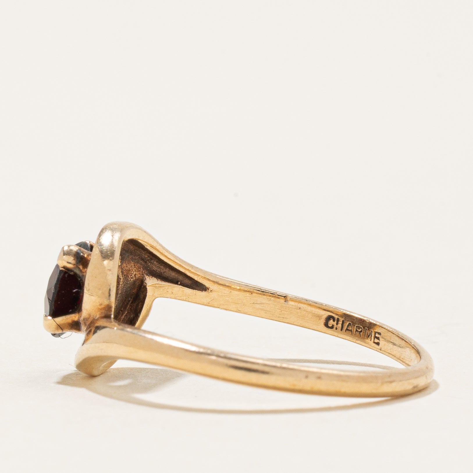 Solitaire Garnet Bypass Ring | 0.6ct | SZ 5.25 |