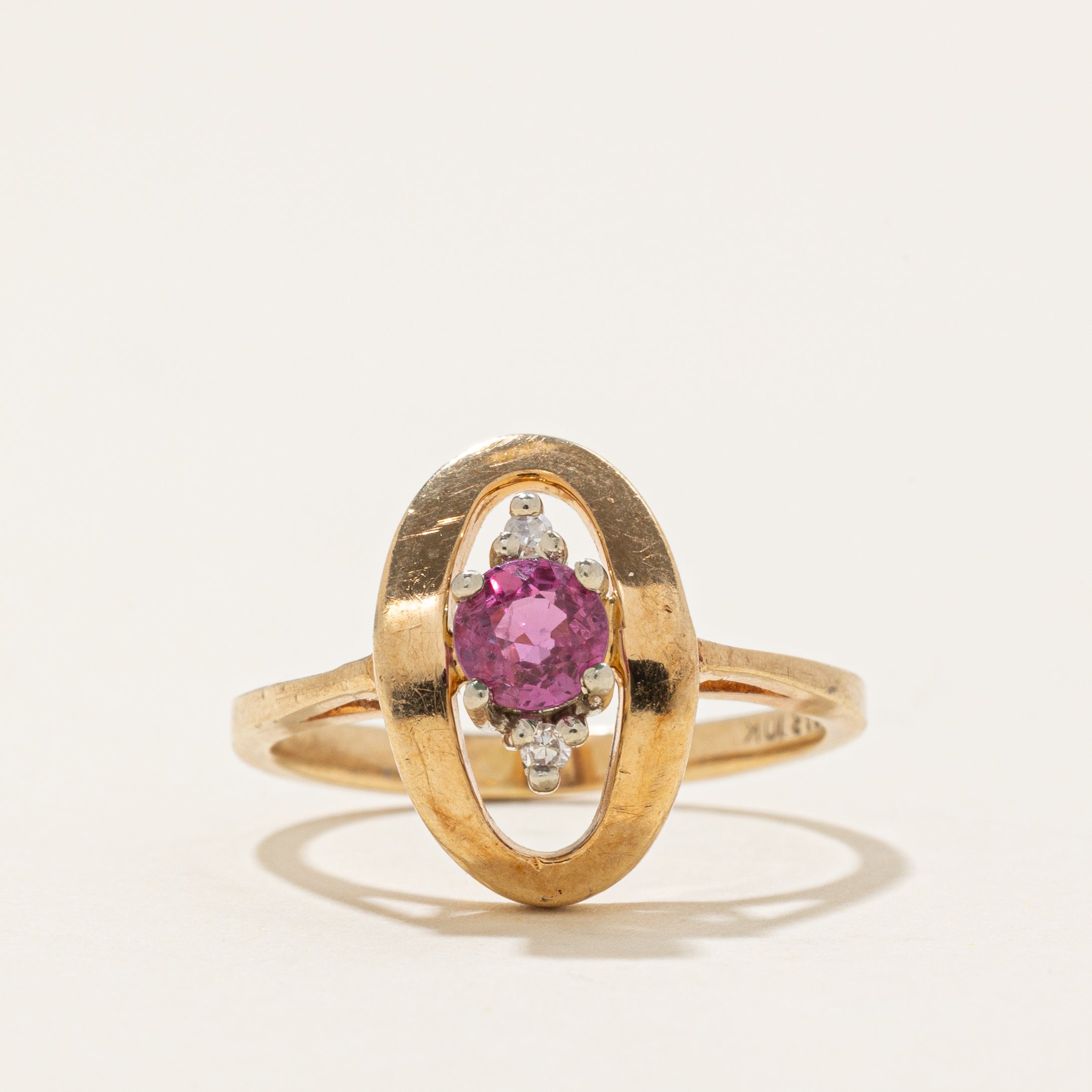 Ruby & Diamond Oval Ring | 0.36ct, 0.01ctw | SZ 5.25 |