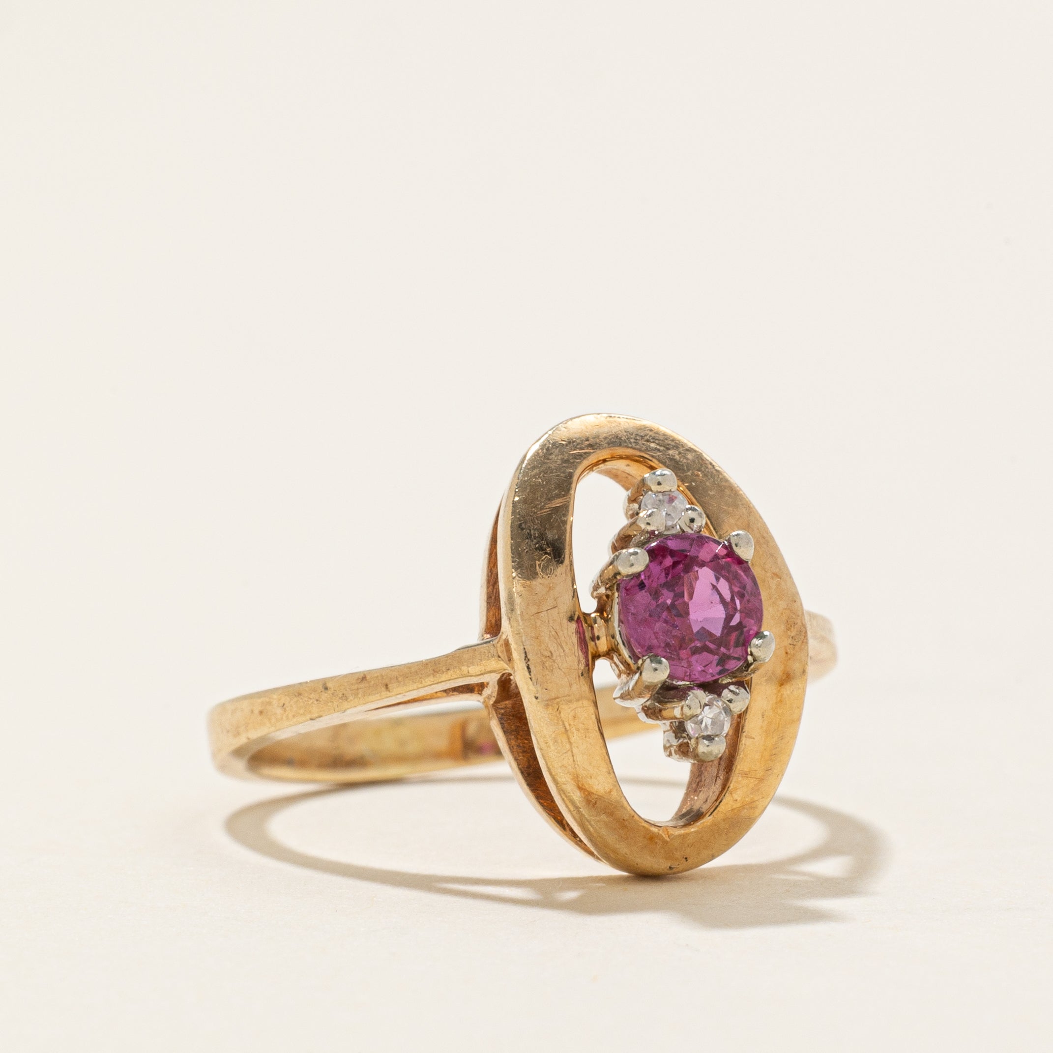 Ruby & Diamond Oval Ring | 0.36ct, 0.01ctw | SZ 5.25 |