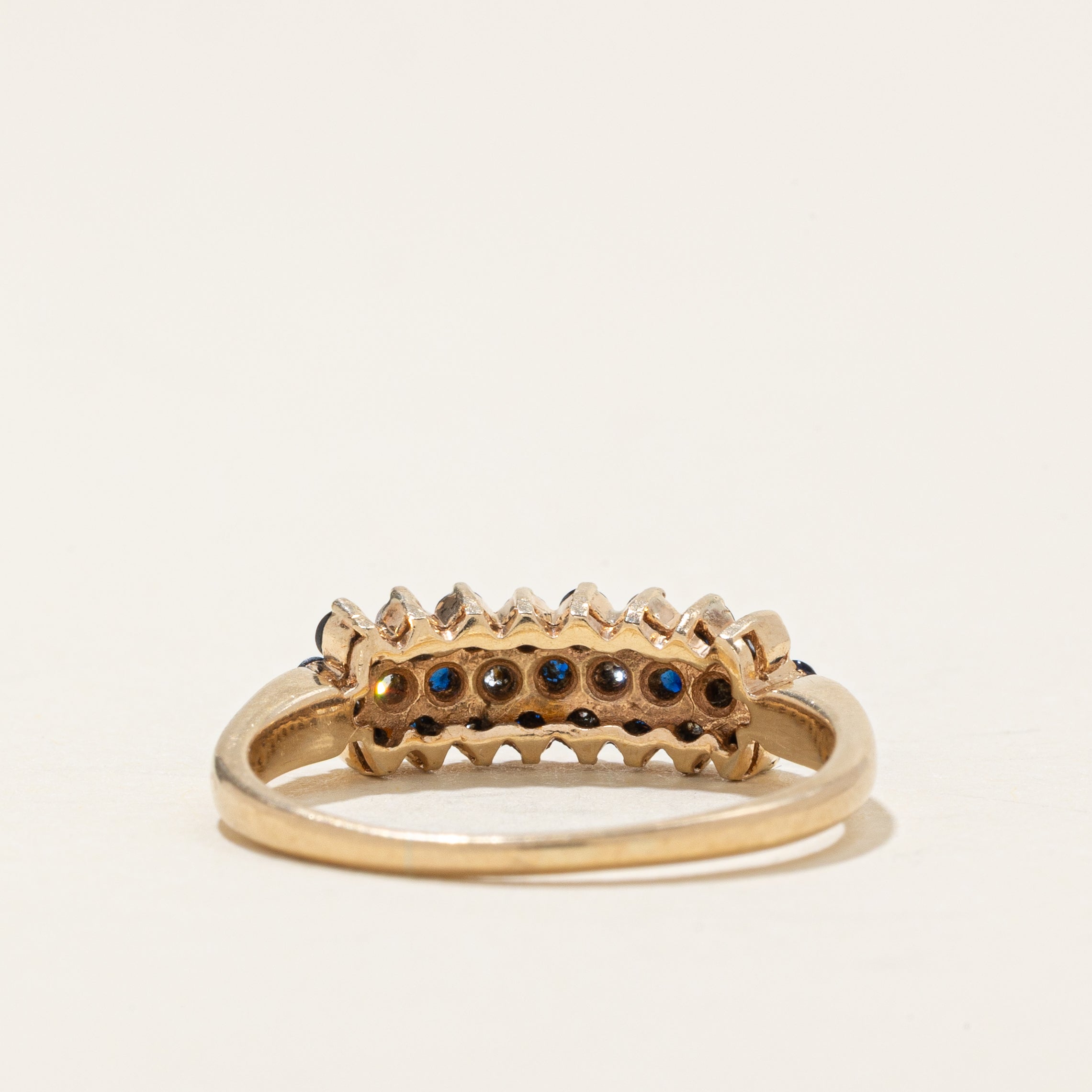 Bague multi-rangs diamants et saphirs | 0,27 ct, 0,23 ct | Taille 7,5 |