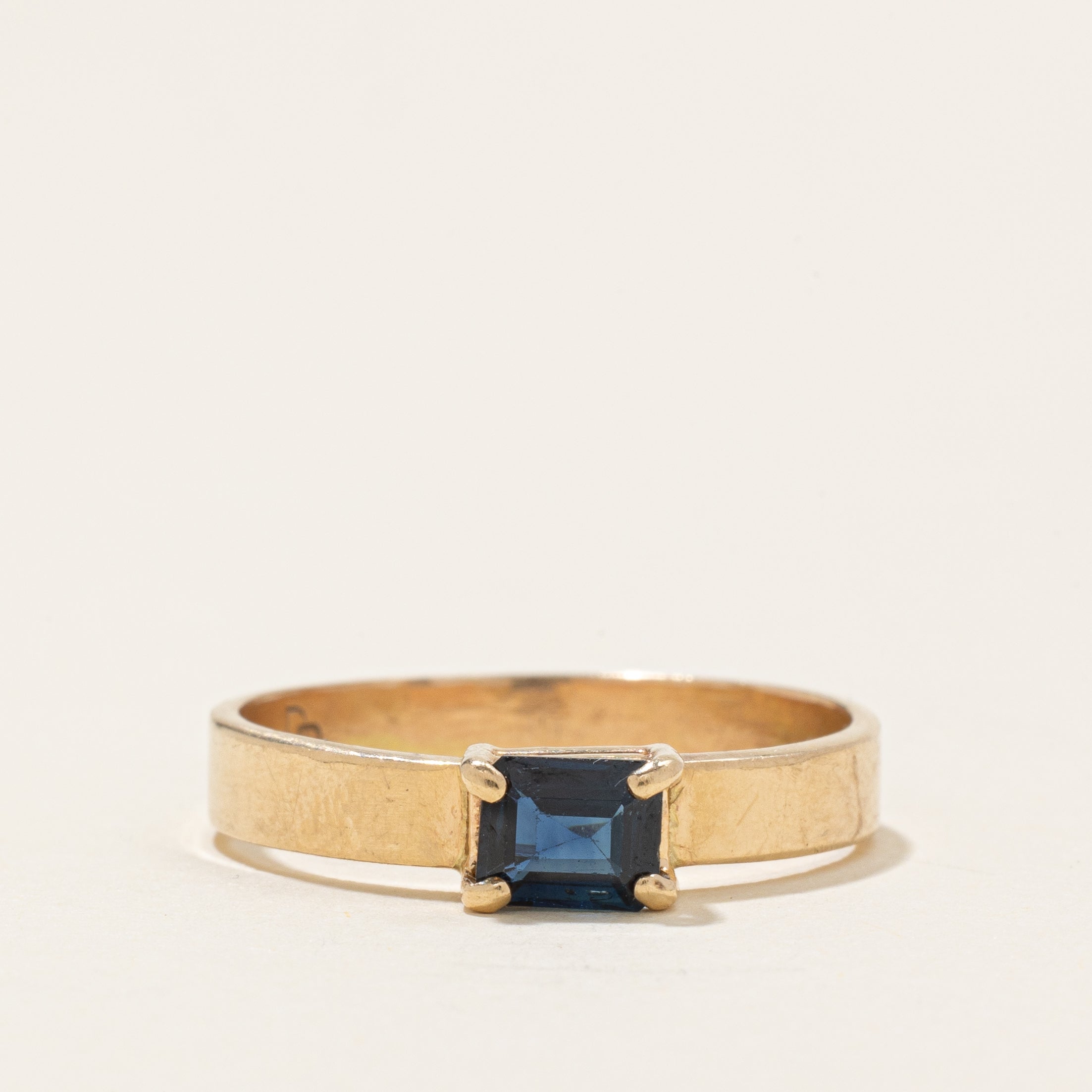 East West Rectangle Cut Sapphire Ring | 0.50ct | SZ 8.25 |
