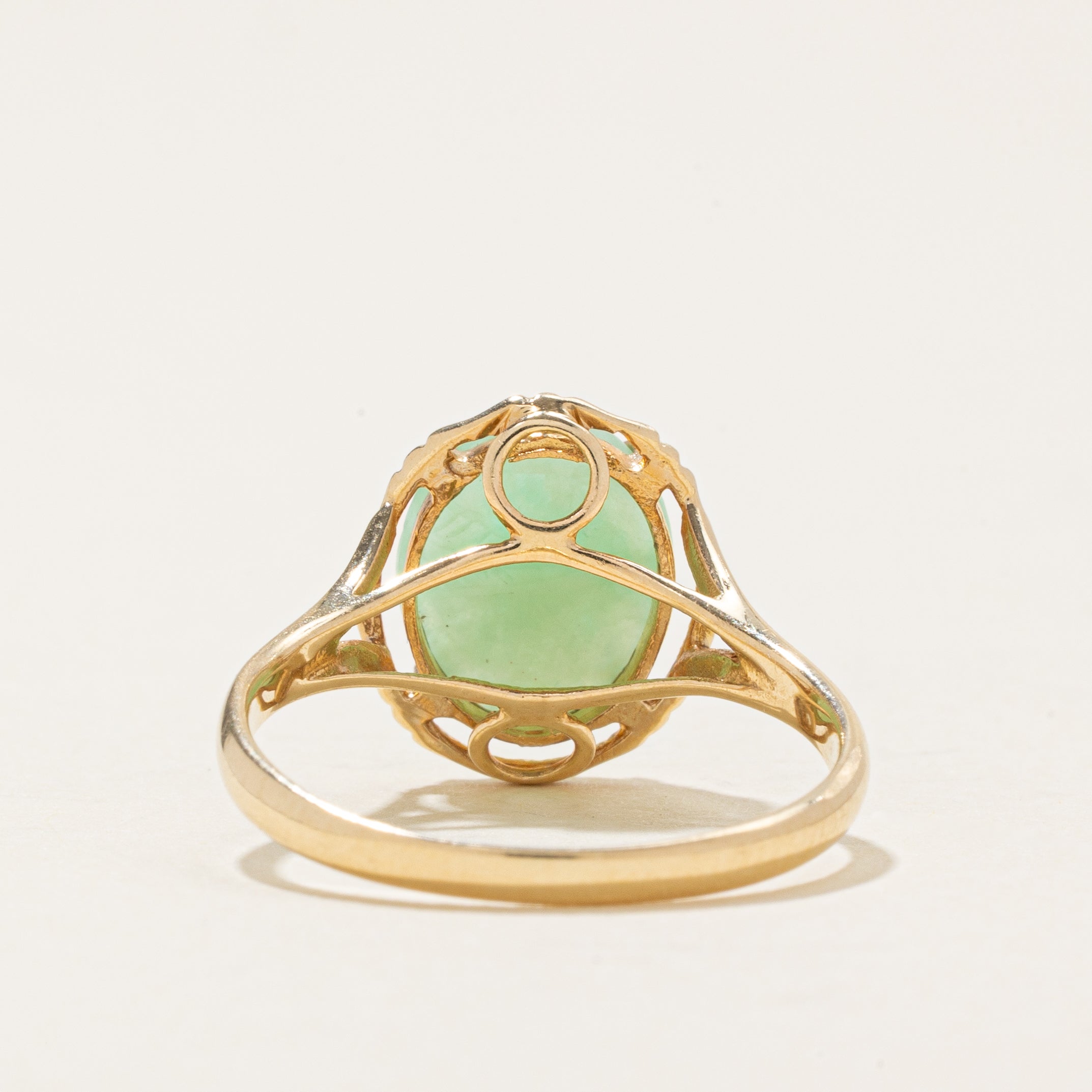 Oval Cabochon Jadeite Ring | 2.16ct | SZ 6.5 |