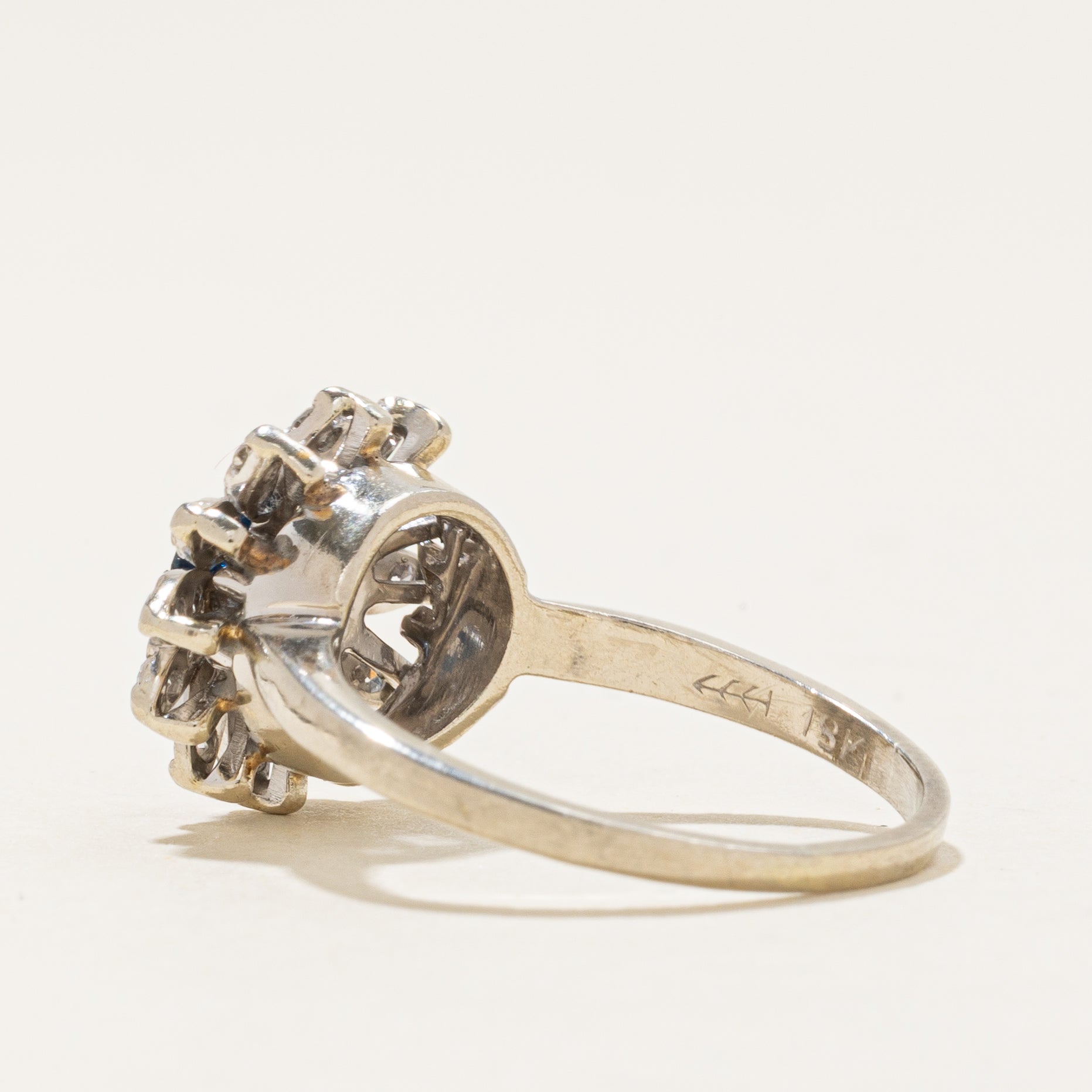 Sapphire & Diamond Petal Floral Ring | 0.2ct, 0.24ctw | SZ 6.0 |