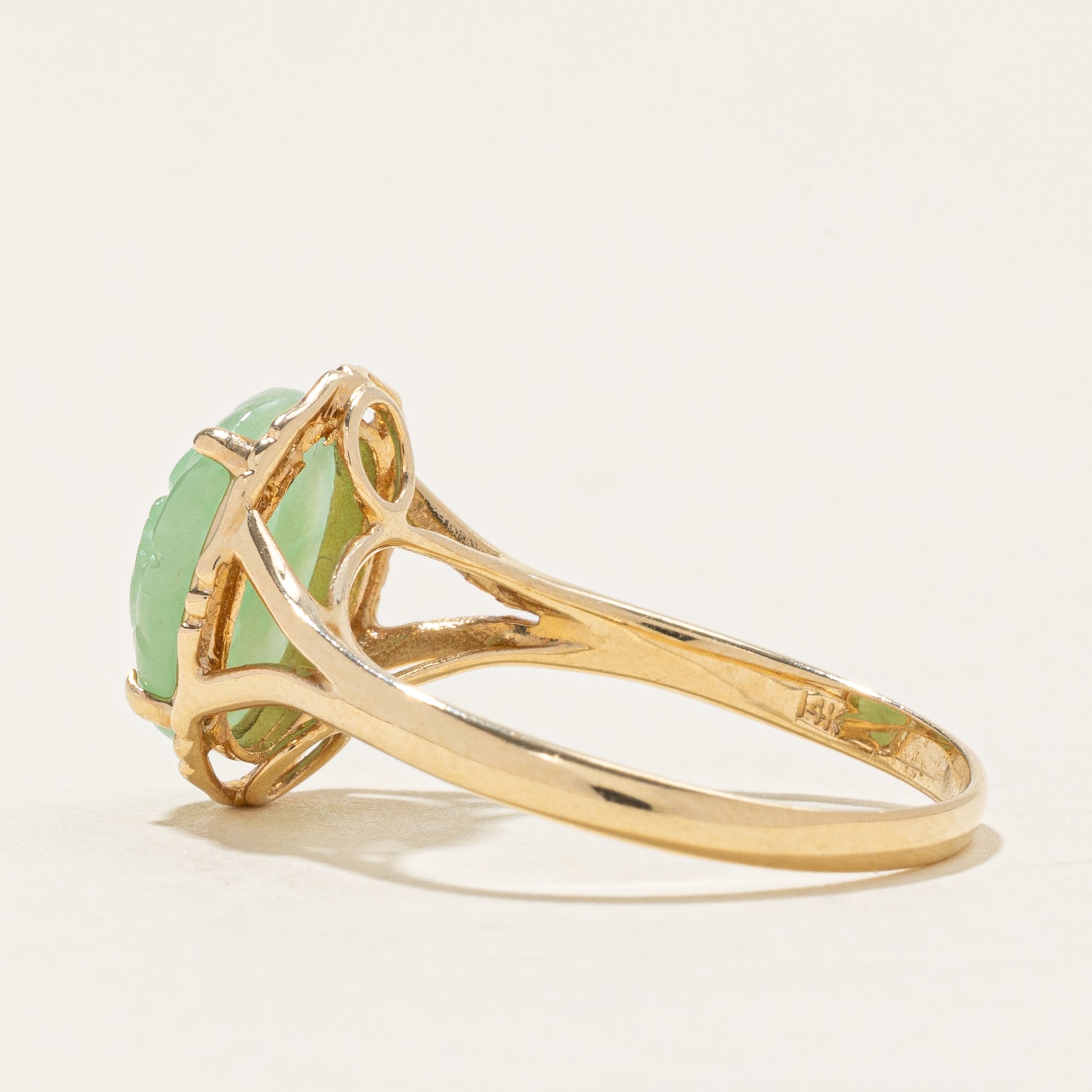 Oval Cabochon Jadeite Ring | 2.16ct | SZ 6.5 |