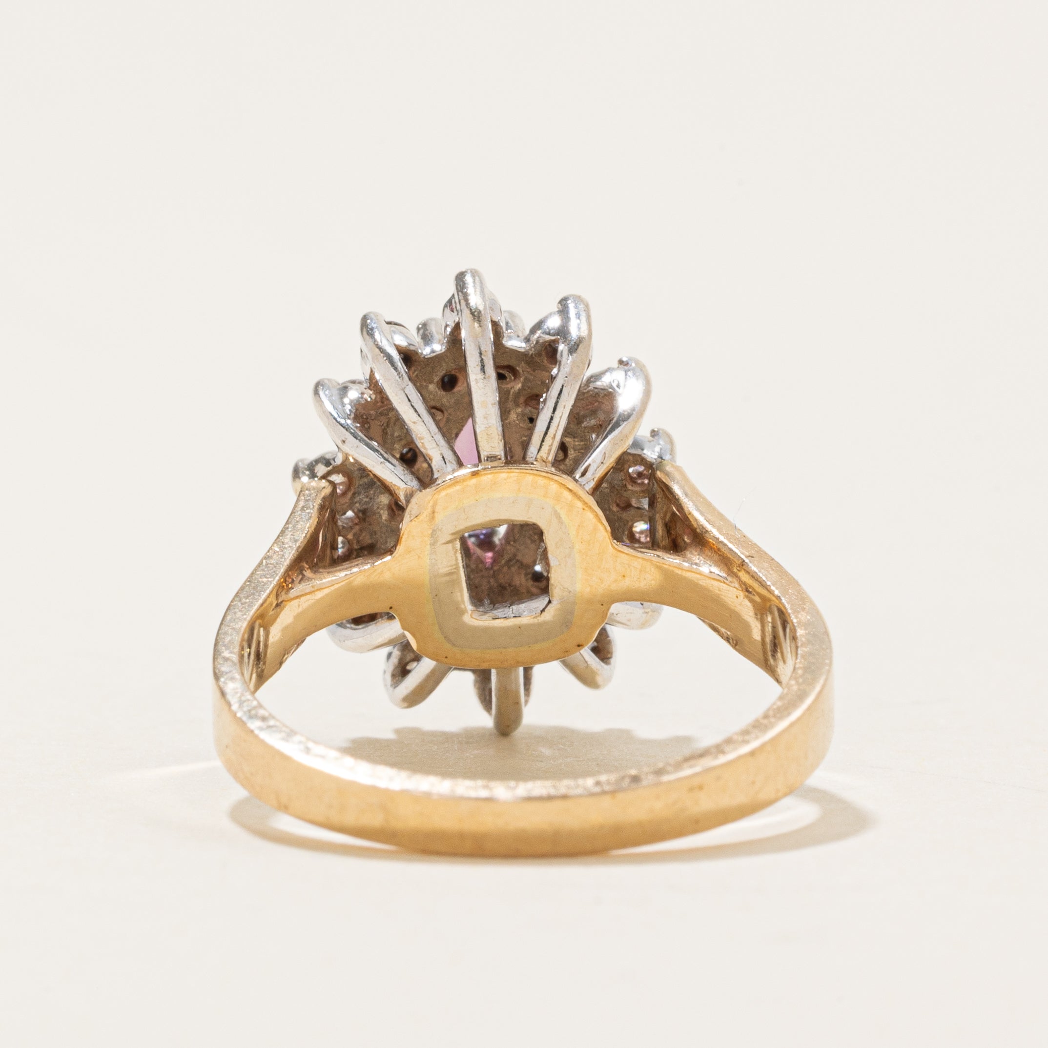 Marquise Cut Ruby & Diamond Halo Cluster Ring | 0.28ctw | SZ 5.75 |