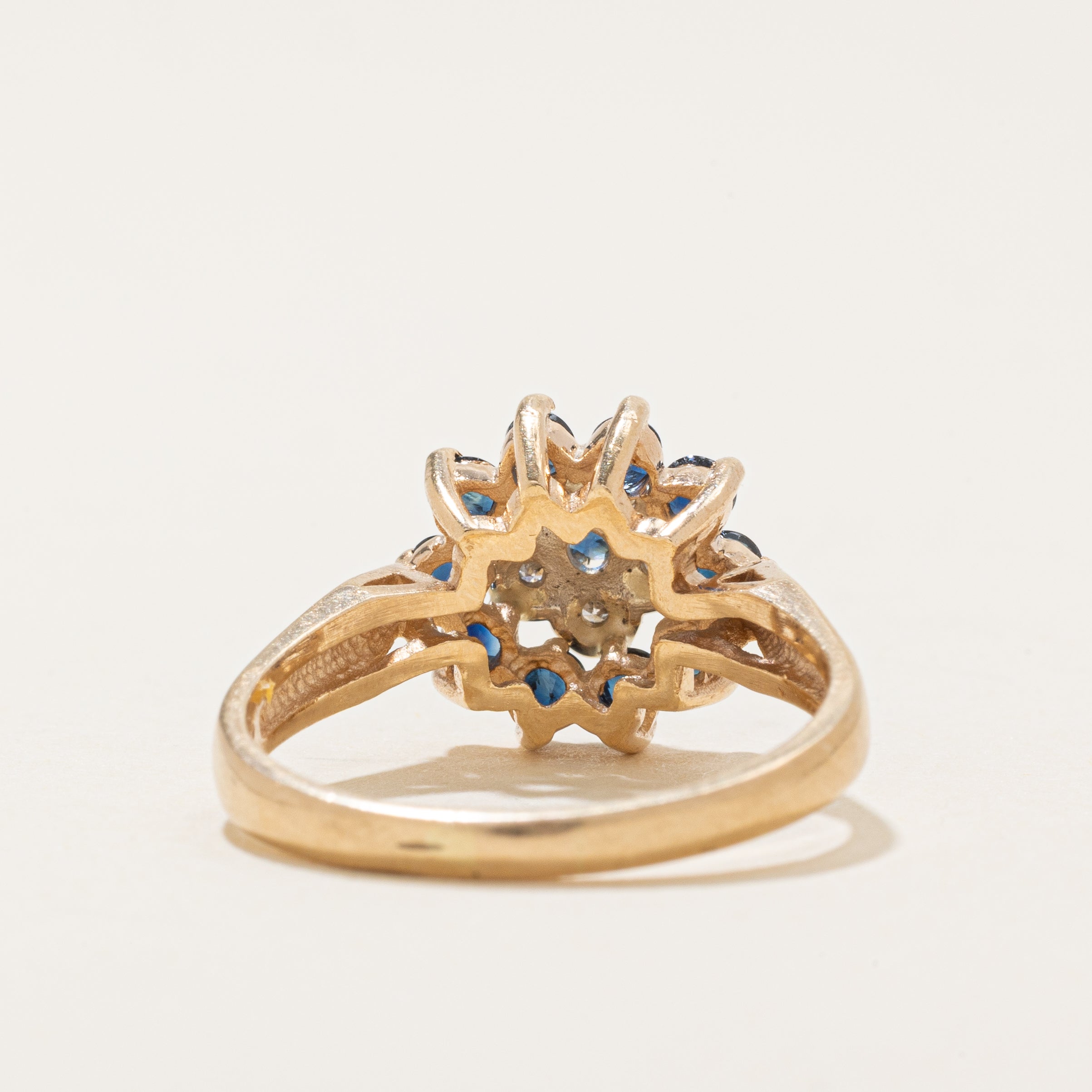 Sapphire & Diamond Petal Cluster Ring | 0.5ctw, 0.03ctw | SZ 6.5 |