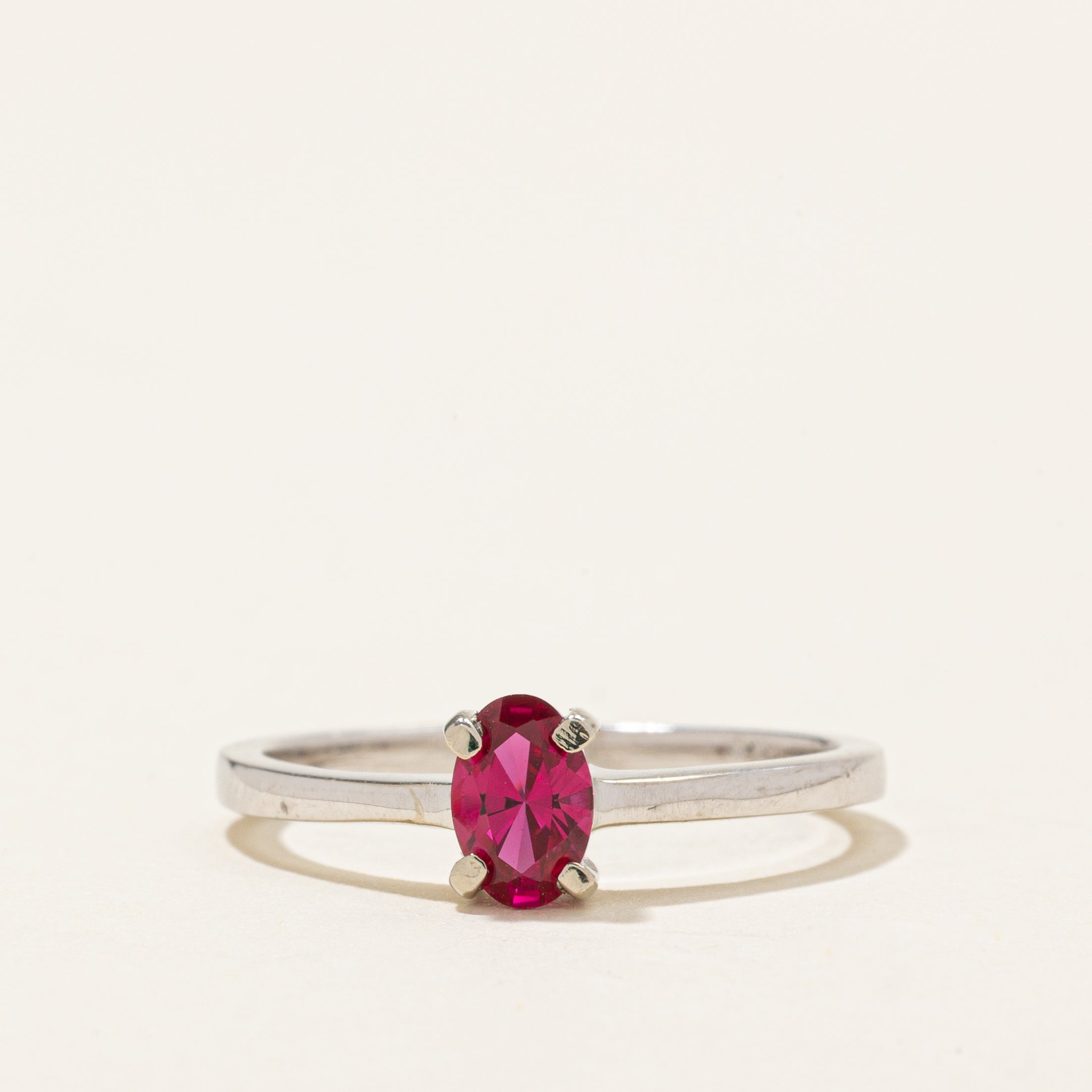 Soliatiare Syntheitc Ruby Ring | 0.3ct | SZ 6.25 |