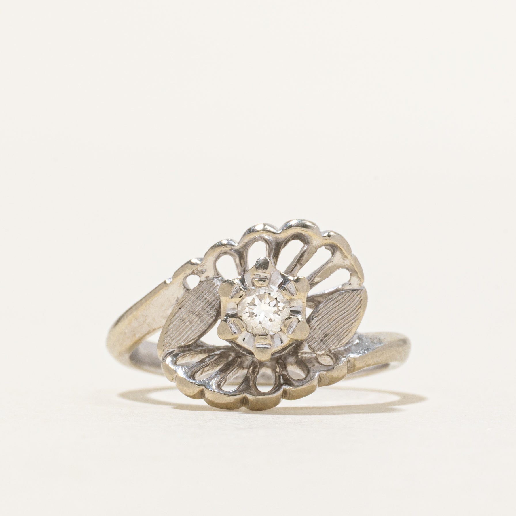 Floral Inspired Six Prong Cocktail Ring | 0.10ct | SZ 4.25 |